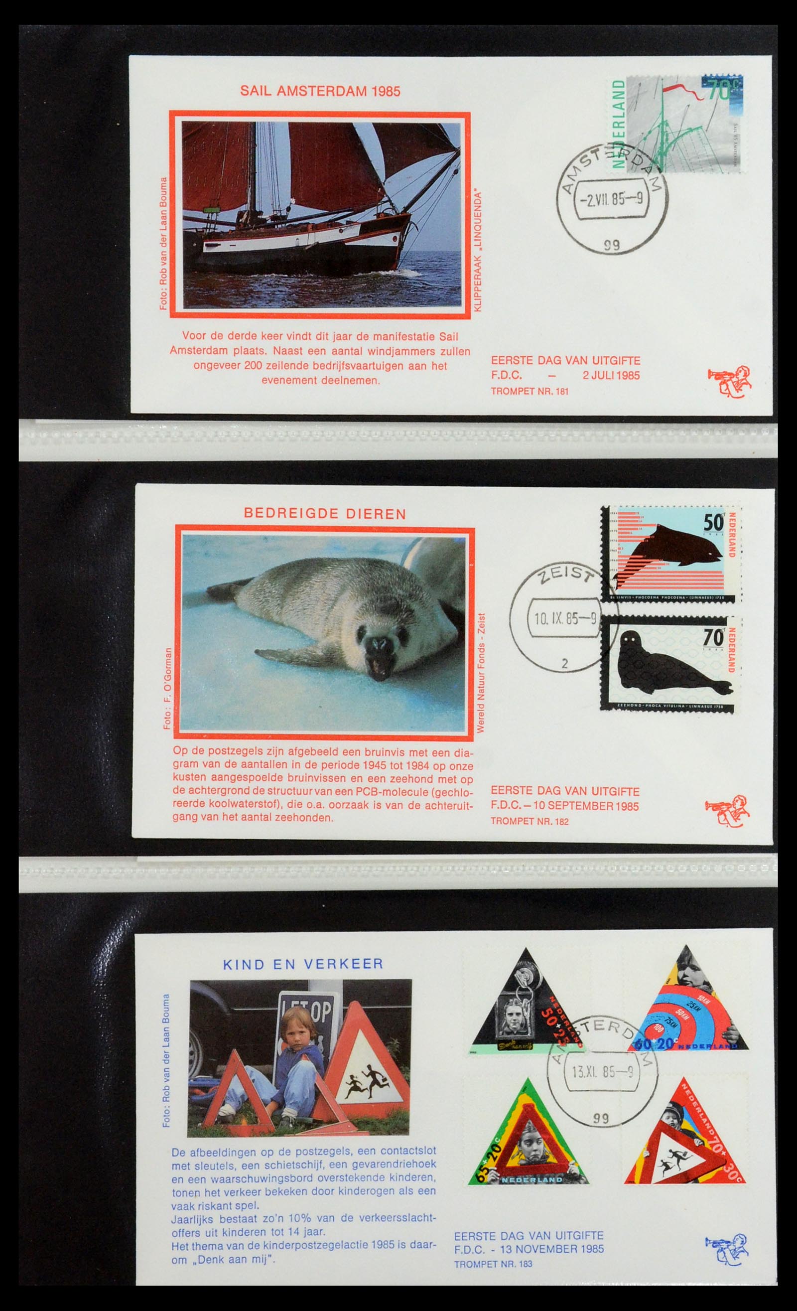 36342 069 - Postzegelverzameling 36342 Nederland Tromp FDC's 1968-1987.