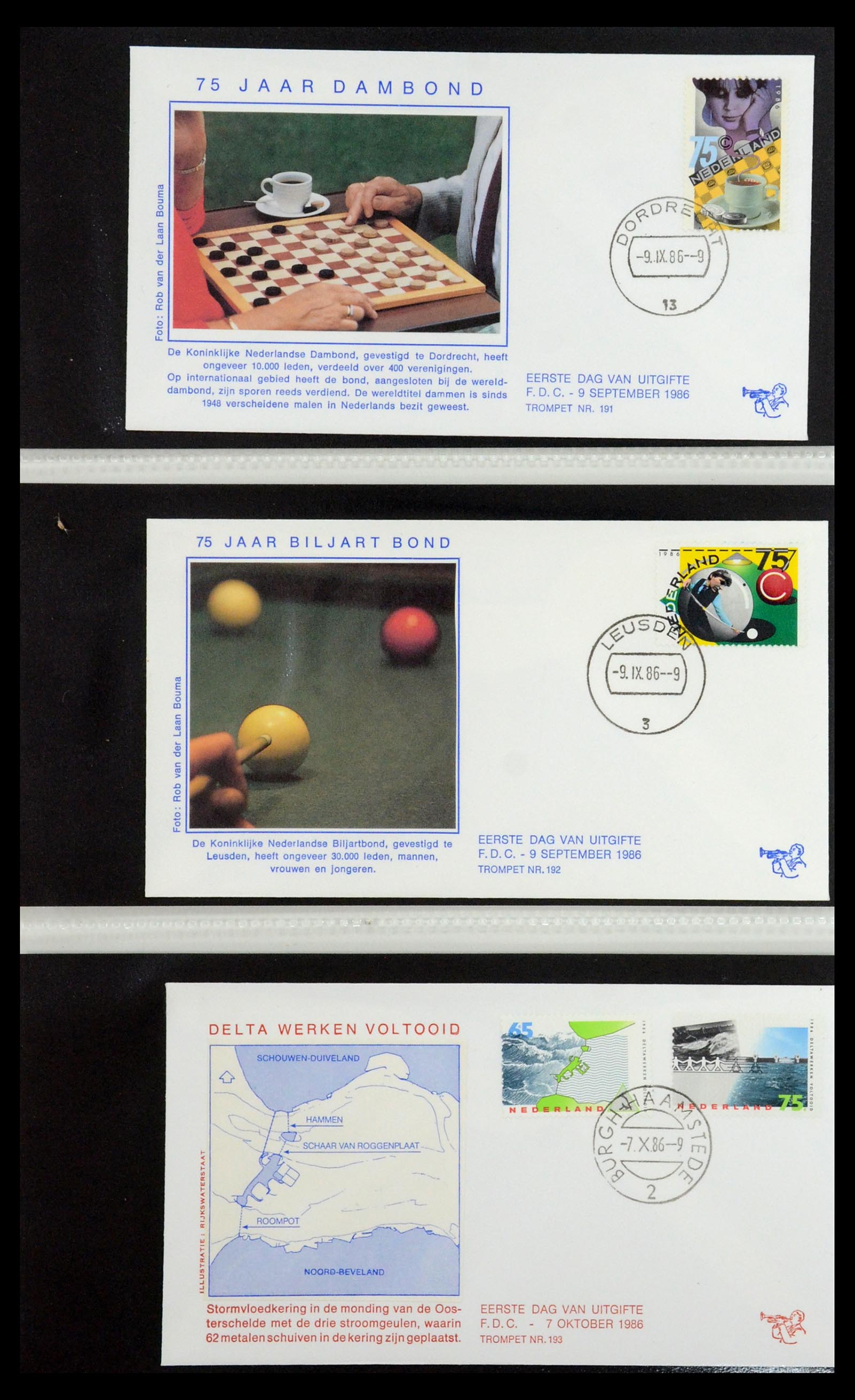 36342 073 - Postzegelverzameling 36342 Nederland Tromp FDC's 1968-1987.