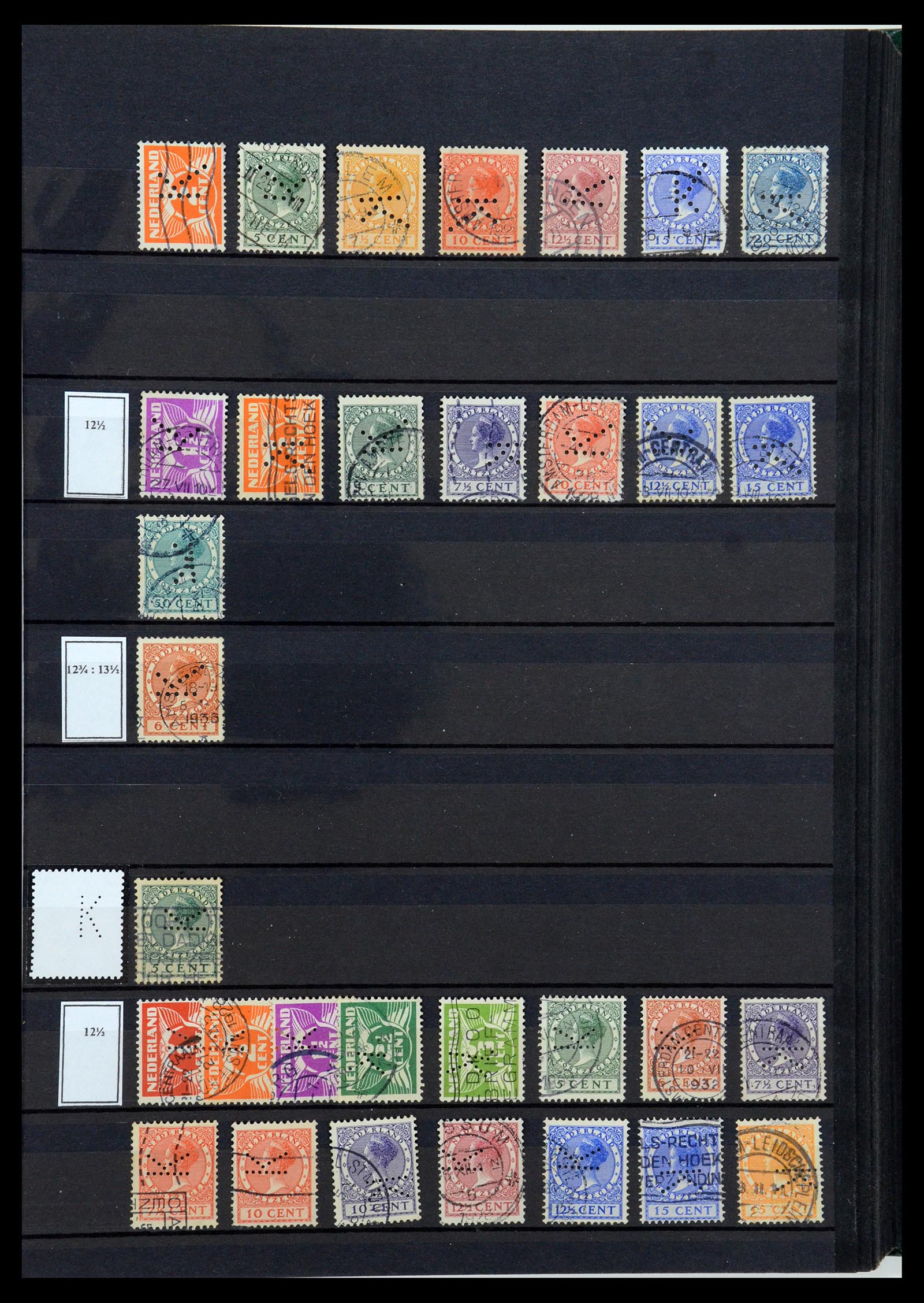 36400 081 - Postzegelverzameling 36400 Nederland perfins 1872-1980.