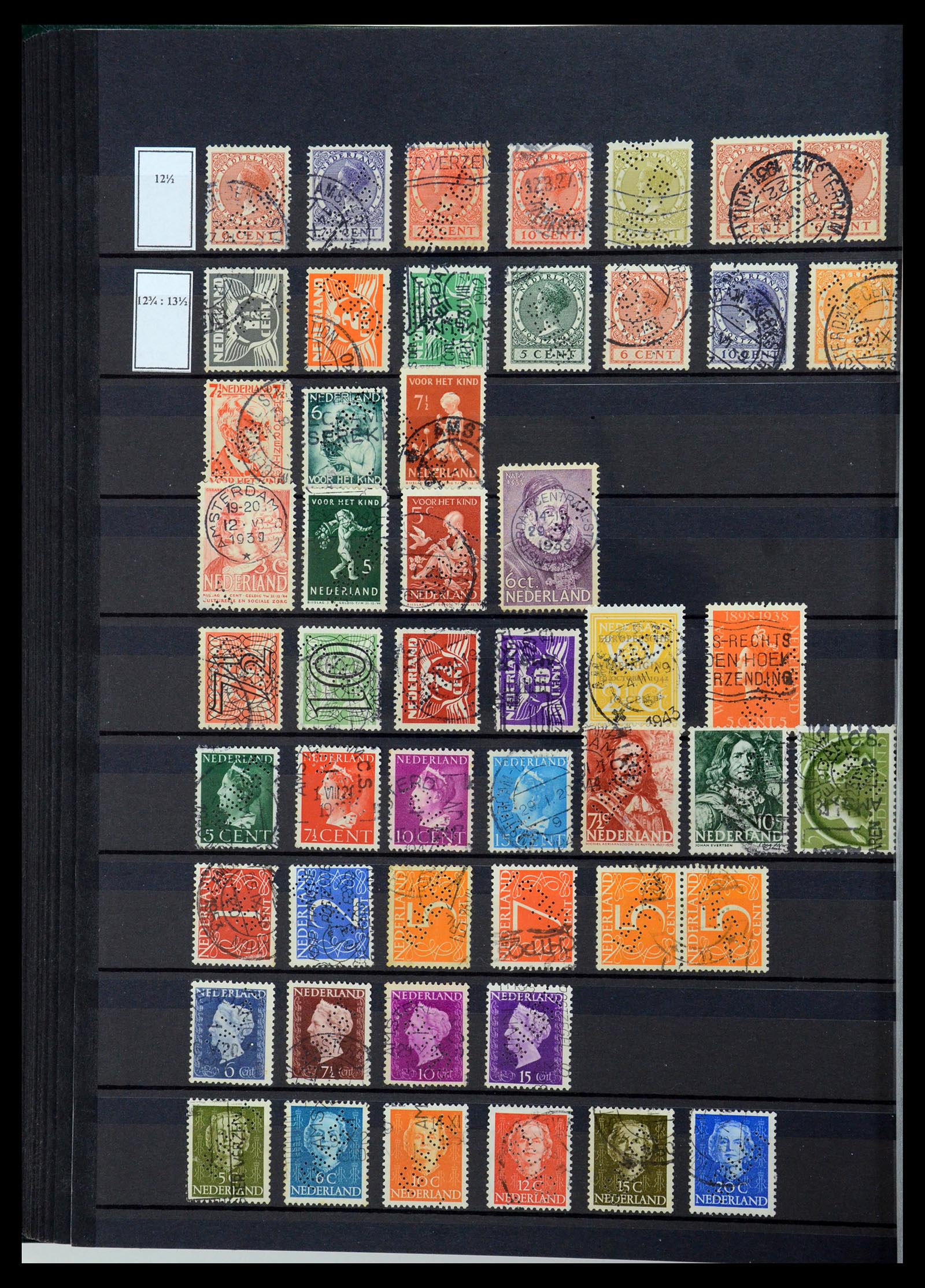 36400 090 - Postzegelverzameling 36400 Nederland perfins 1872-1980.