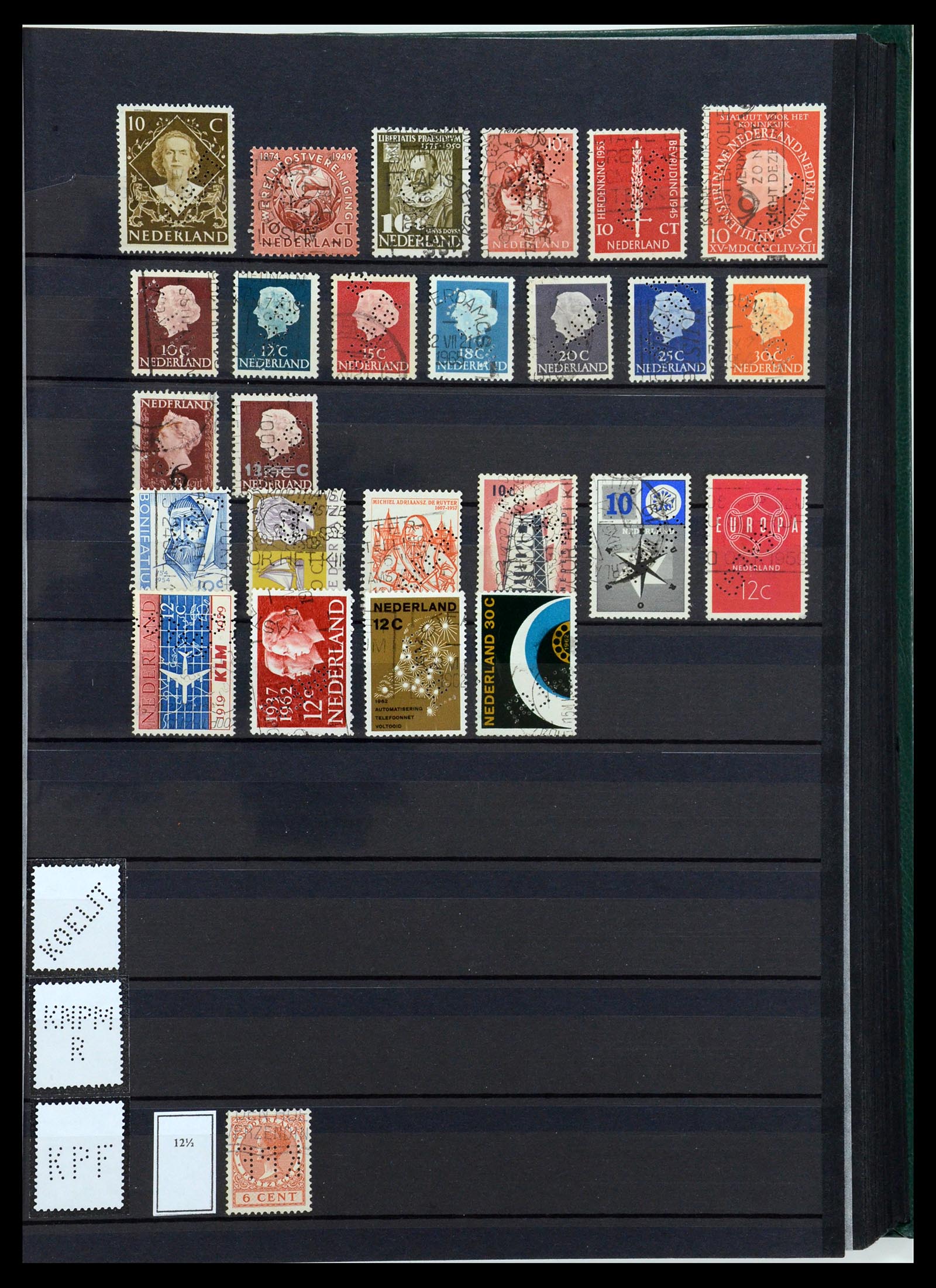 36400 091 - Postzegelverzameling 36400 Nederland perfins 1872-1980.