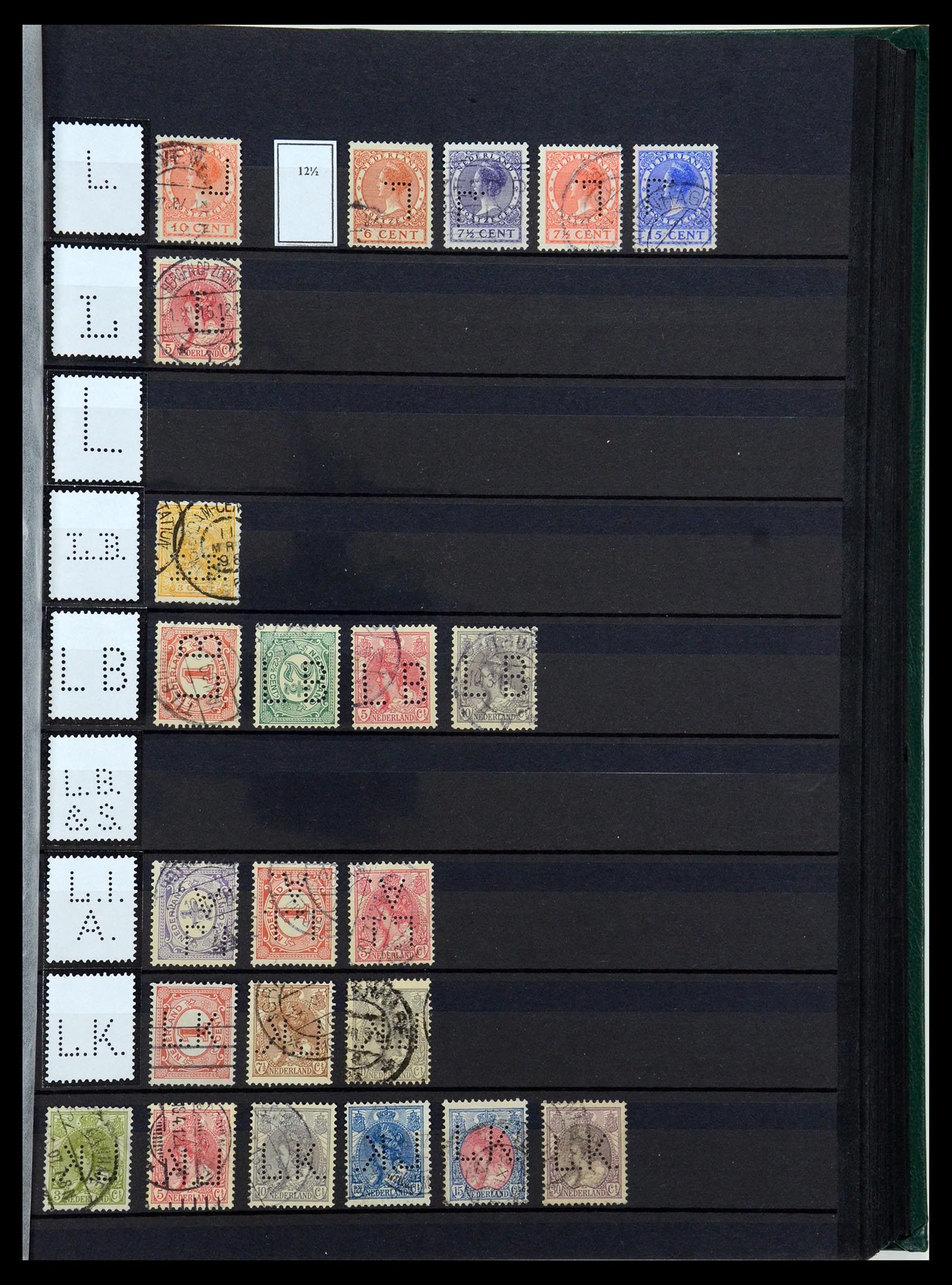 36400 093 - Postzegelverzameling 36400 Nederland perfins 1872-1980.