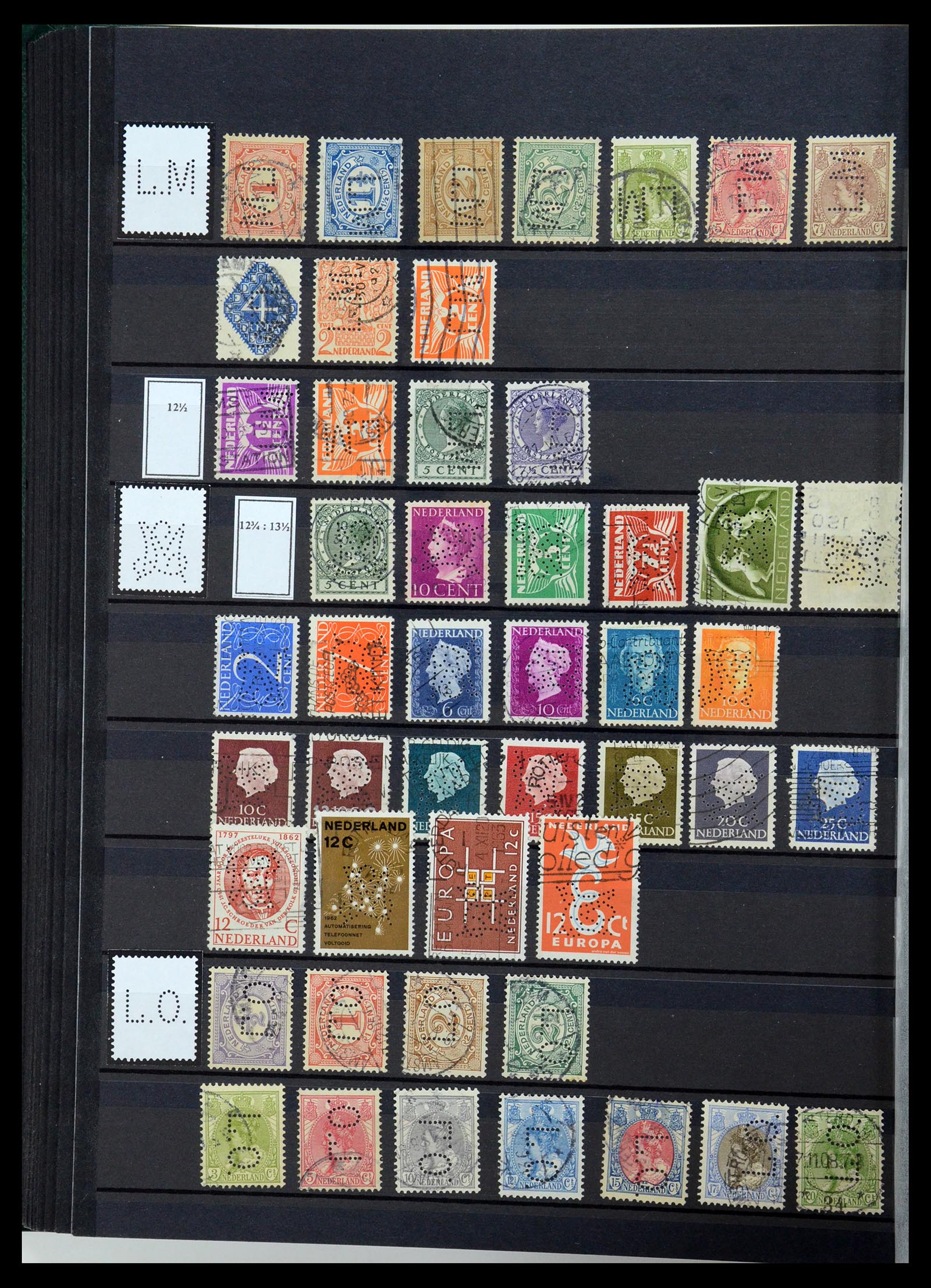 36400 094 - Postzegelverzameling 36400 Nederland perfins 1872-1980.