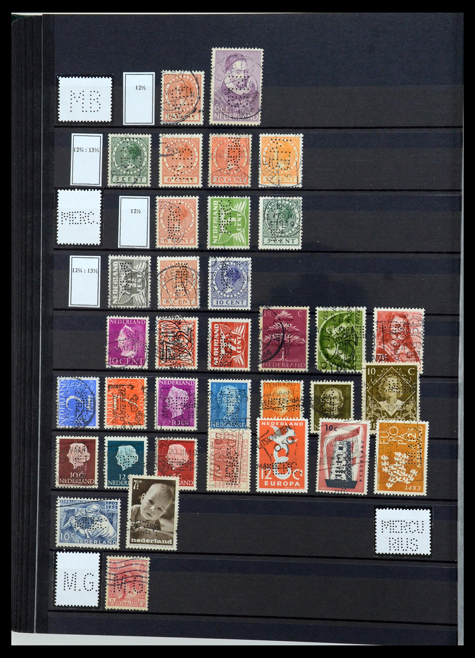 36400 102 - Postzegelverzameling 36400 Nederland perfins 1872-1980.