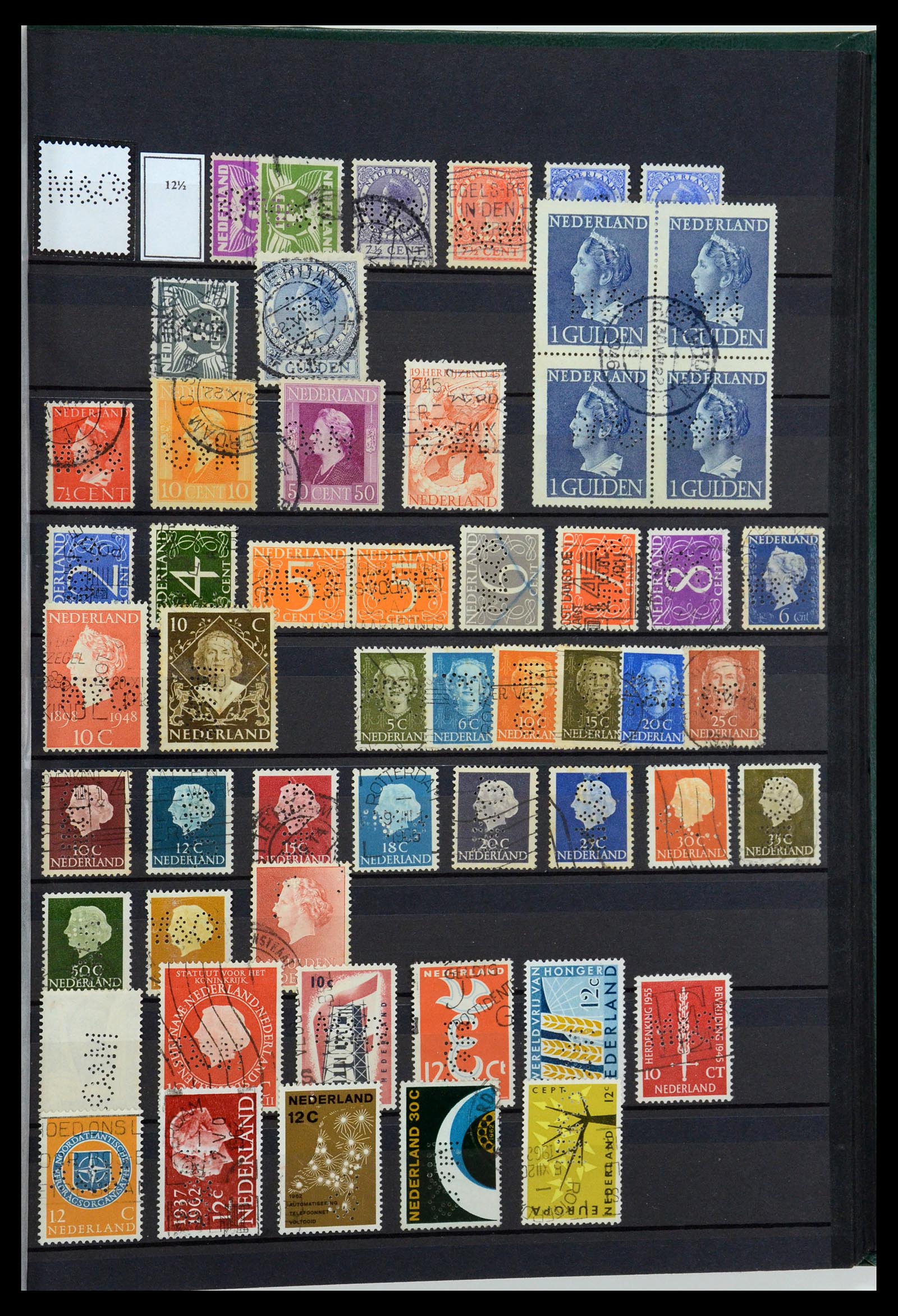 36400 107 - Postzegelverzameling 36400 Nederland perfins 1872-1980.