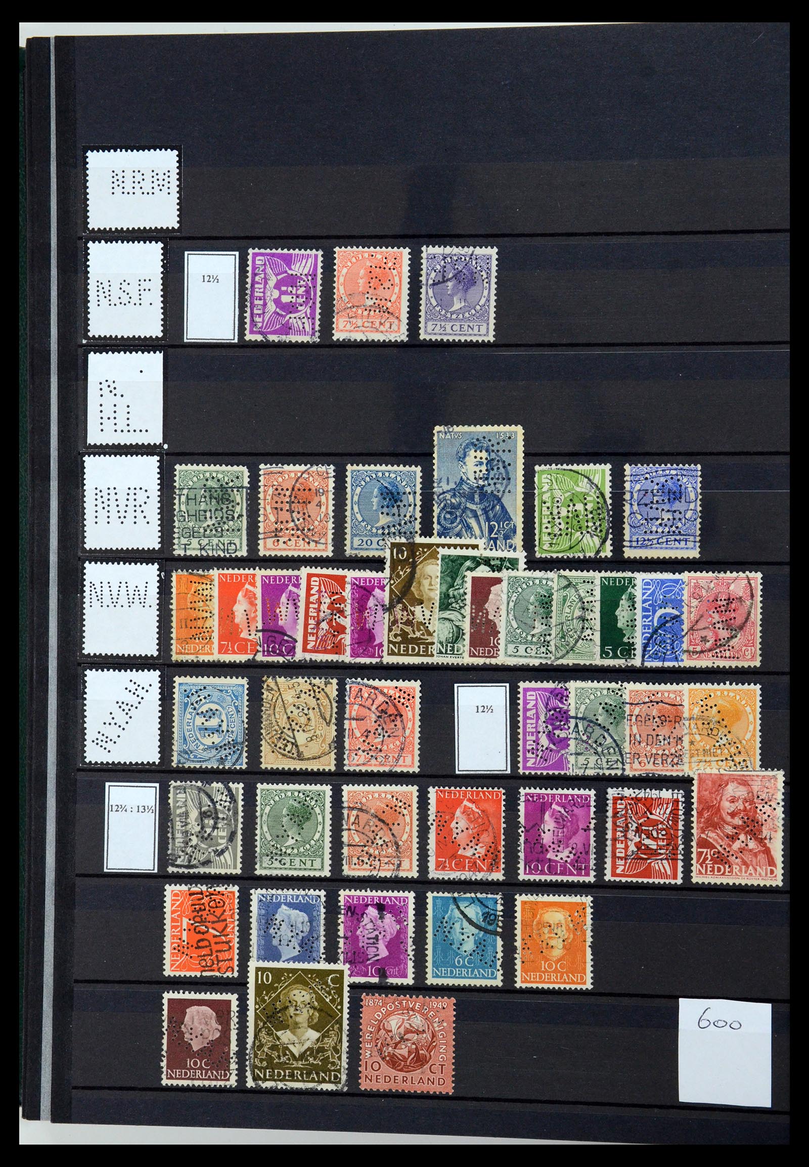 36400 118 - Postzegelverzameling 36400 Nederland perfins 1872-1980.