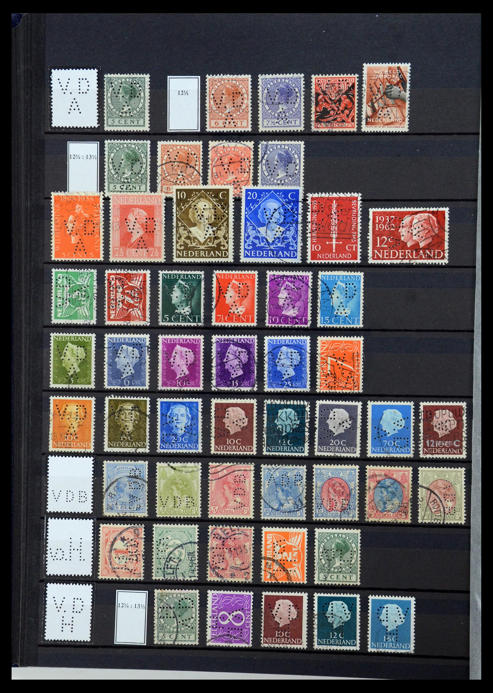 36400 161 - Postzegelverzameling 36400 Nederland perfins 1872-1980.