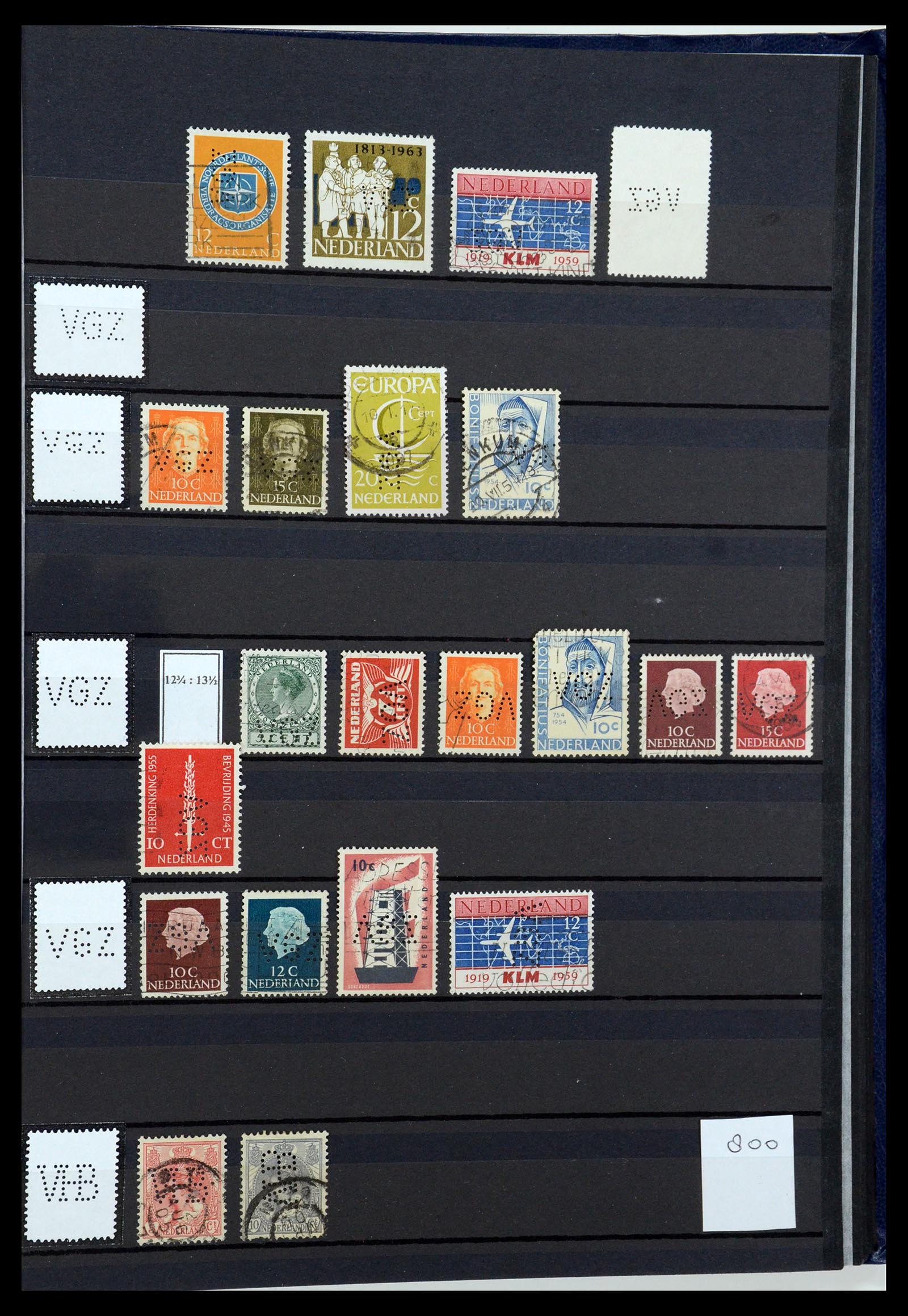 36400 164 - Postzegelverzameling 36400 Nederland perfins 1872-1980.