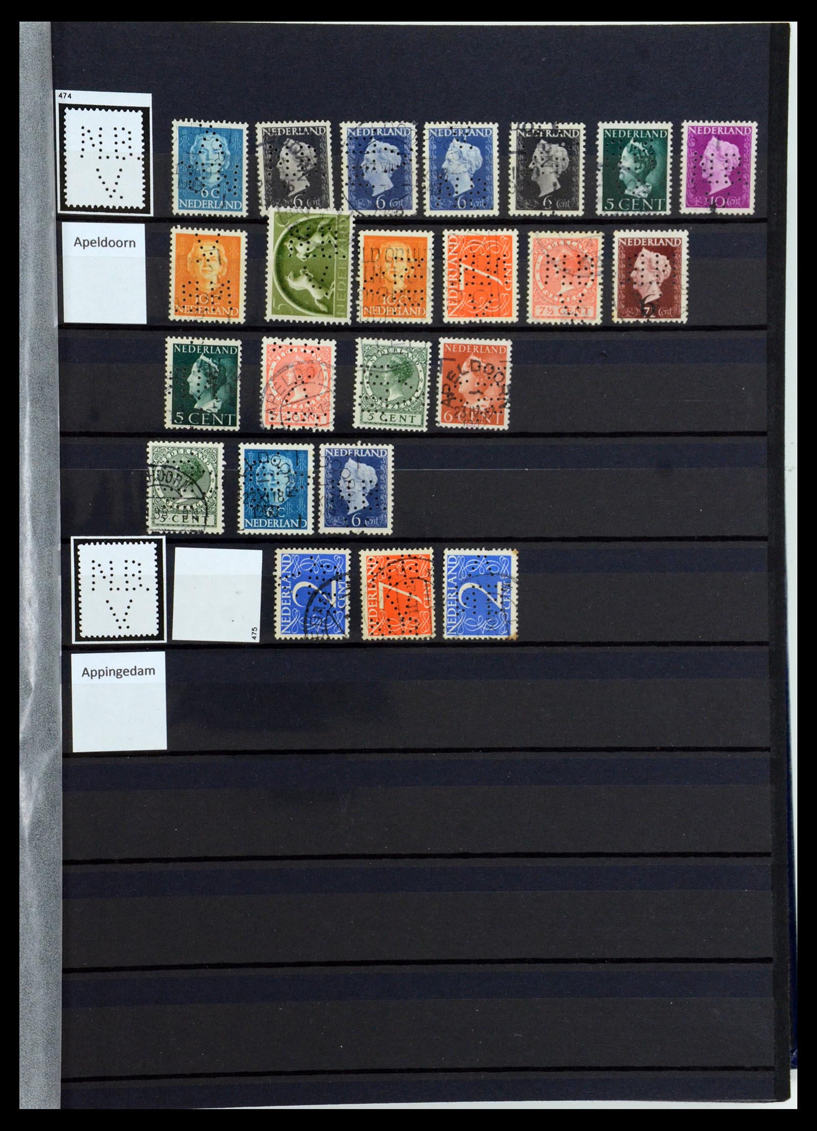 36400 185 - Postzegelverzameling 36400 Nederland perfins 1872-1980.