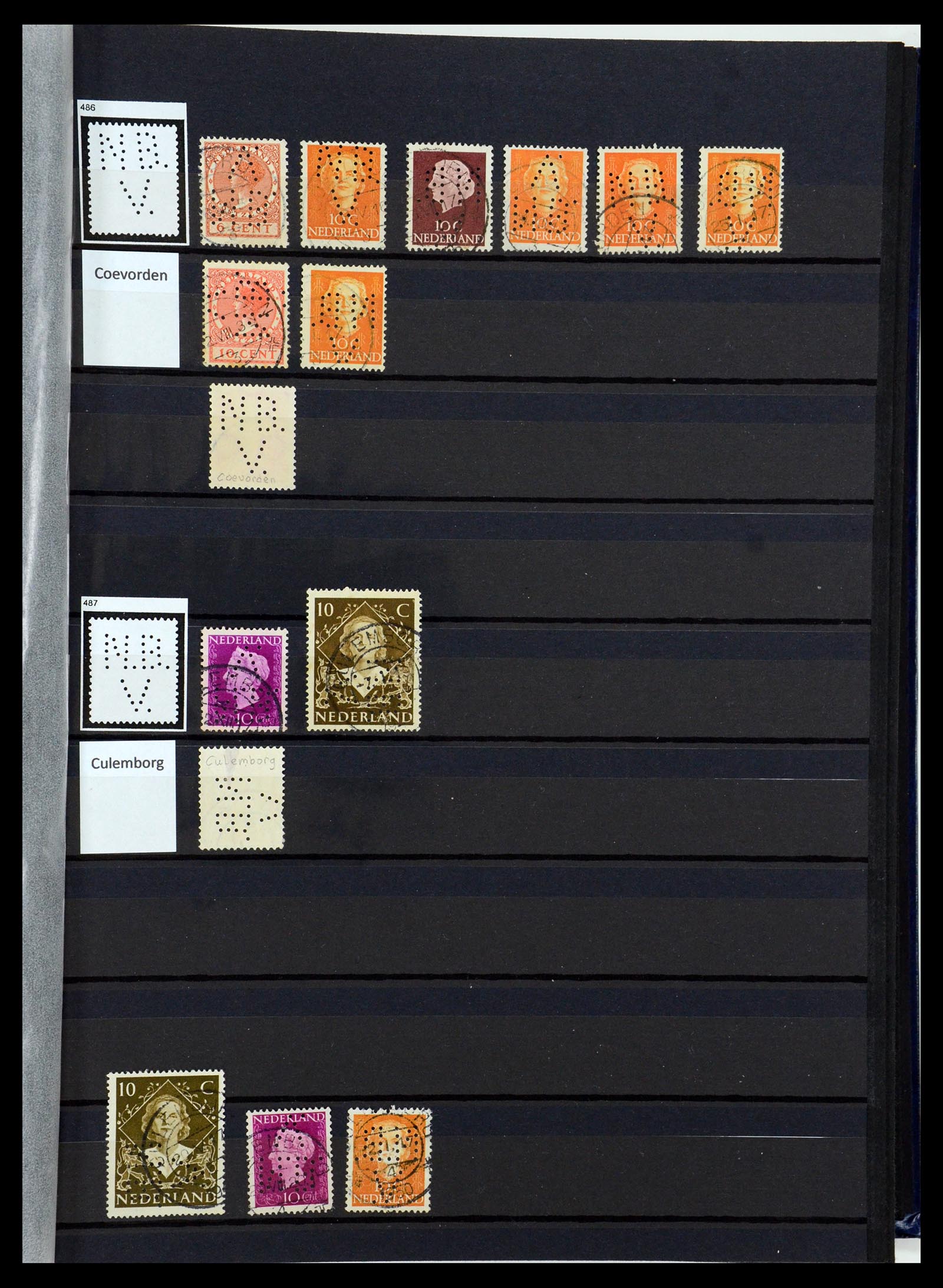 36400 191 - Postzegelverzameling 36400 Nederland perfins 1872-1980.