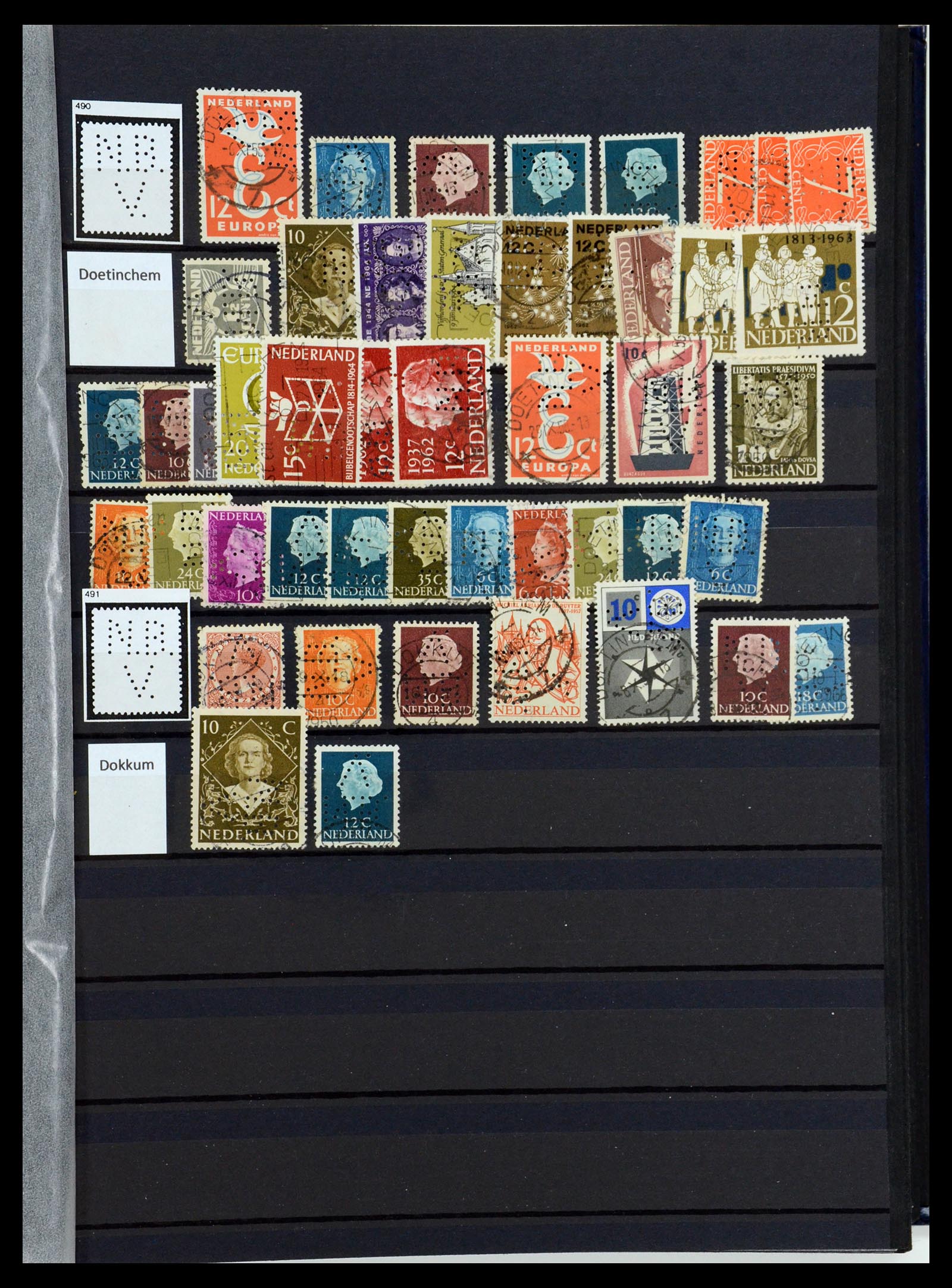 36400 193 - Postzegelverzameling 36400 Nederland perfins 1872-1980.
