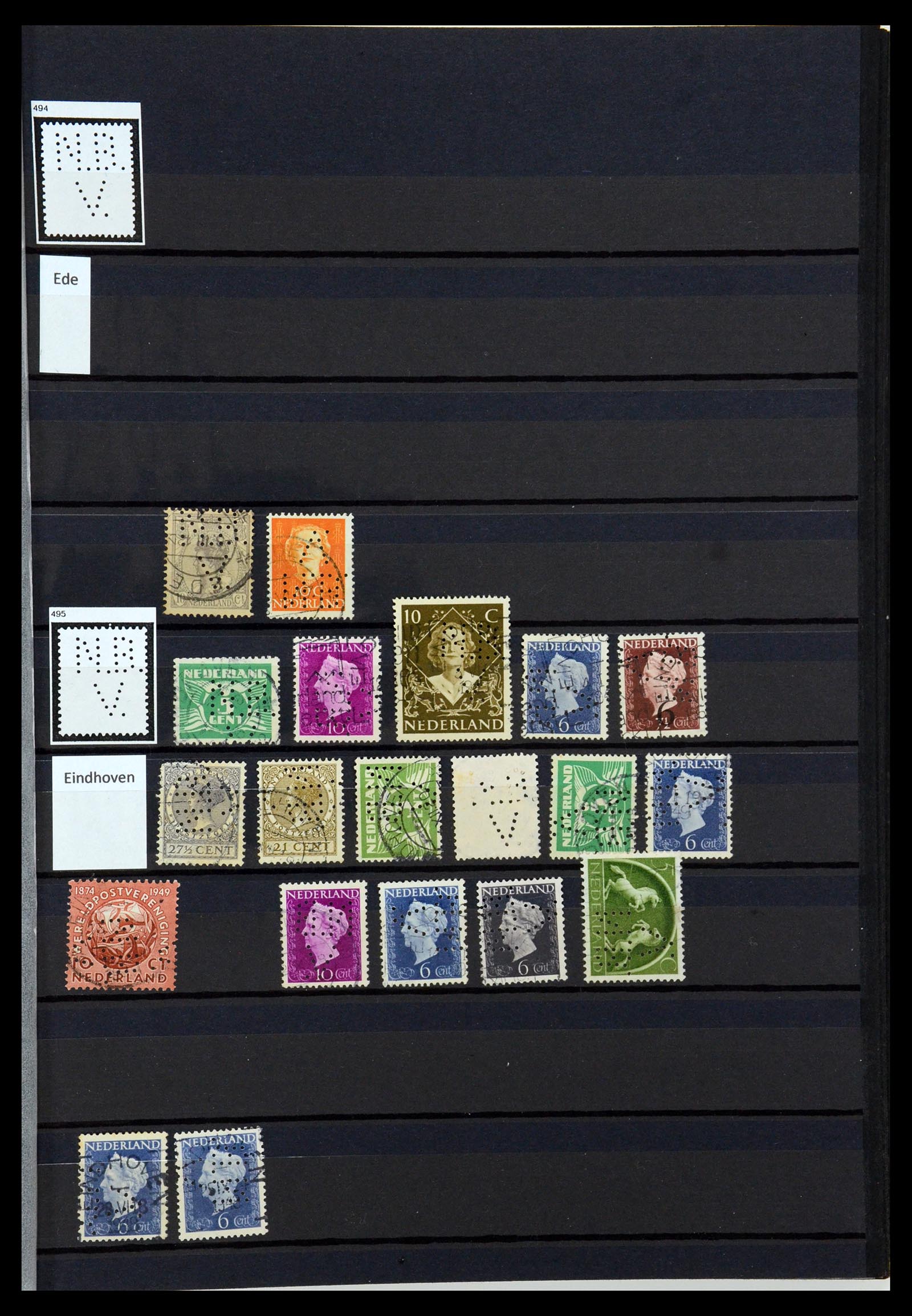 36400 195 - Postzegelverzameling 36400 Nederland perfins 1872-1980.
