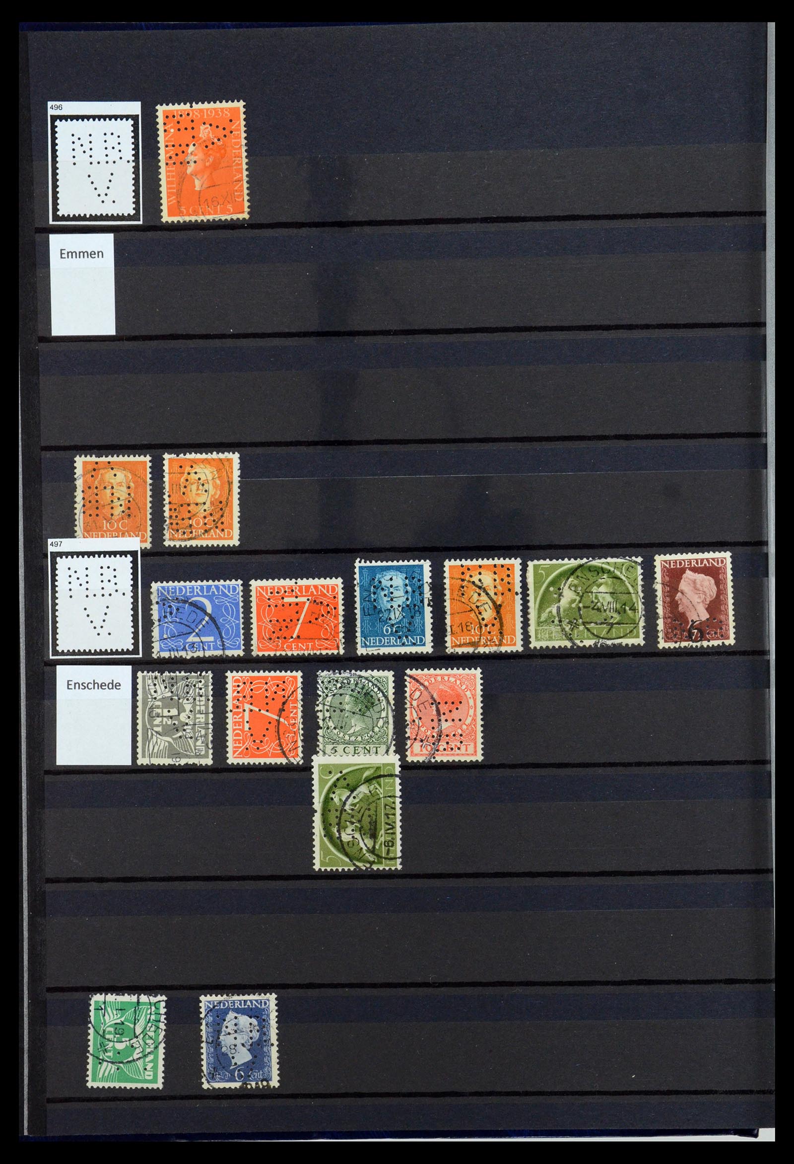 36400 196 - Postzegelverzameling 36400 Nederland perfins 1872-1980.