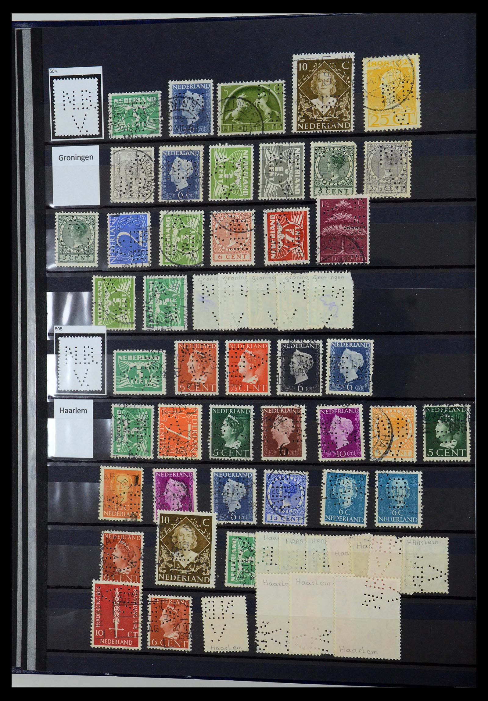 36400 200 - Postzegelverzameling 36400 Nederland perfins 1872-1980.