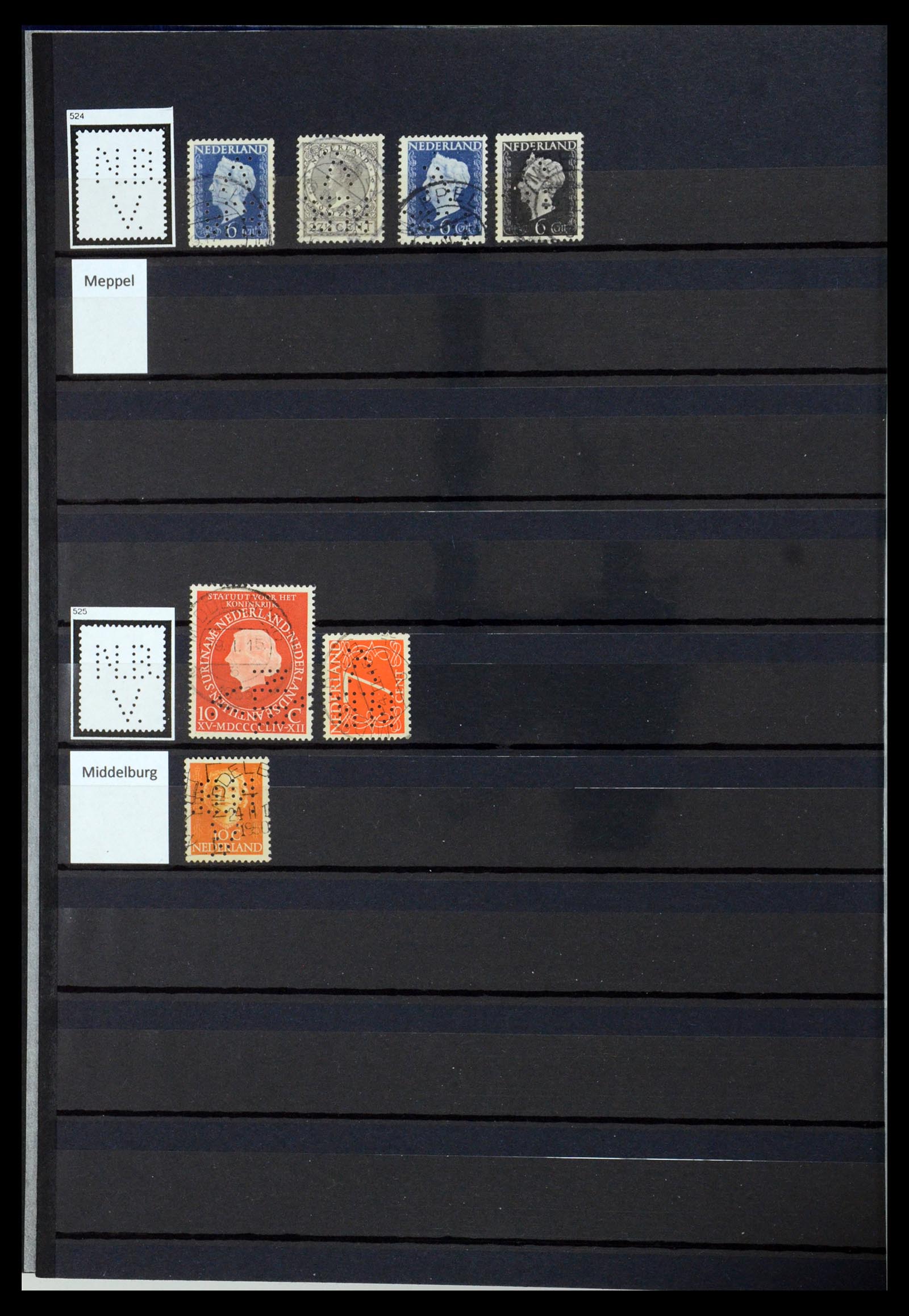 36400 210 - Postzegelverzameling 36400 Nederland perfins 1872-1980.