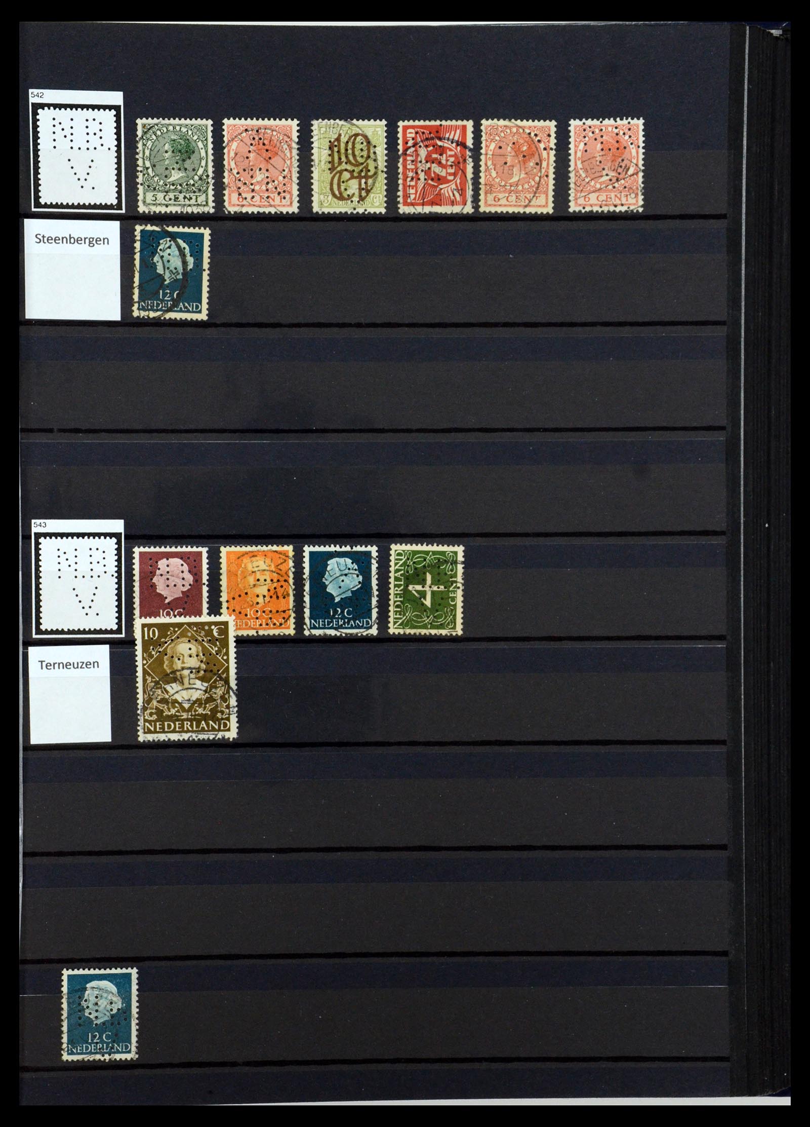 36400 217 - Postzegelverzameling 36400 Nederland perfins 1872-1980.