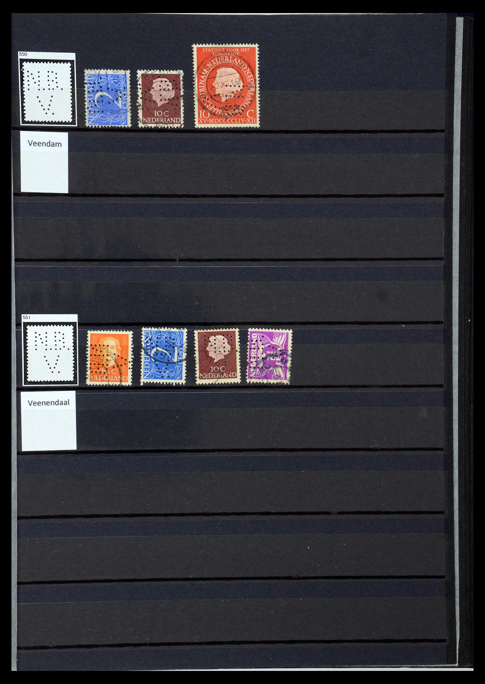 36400 221 - Postzegelverzameling 36400 Nederland perfins 1872-1980.