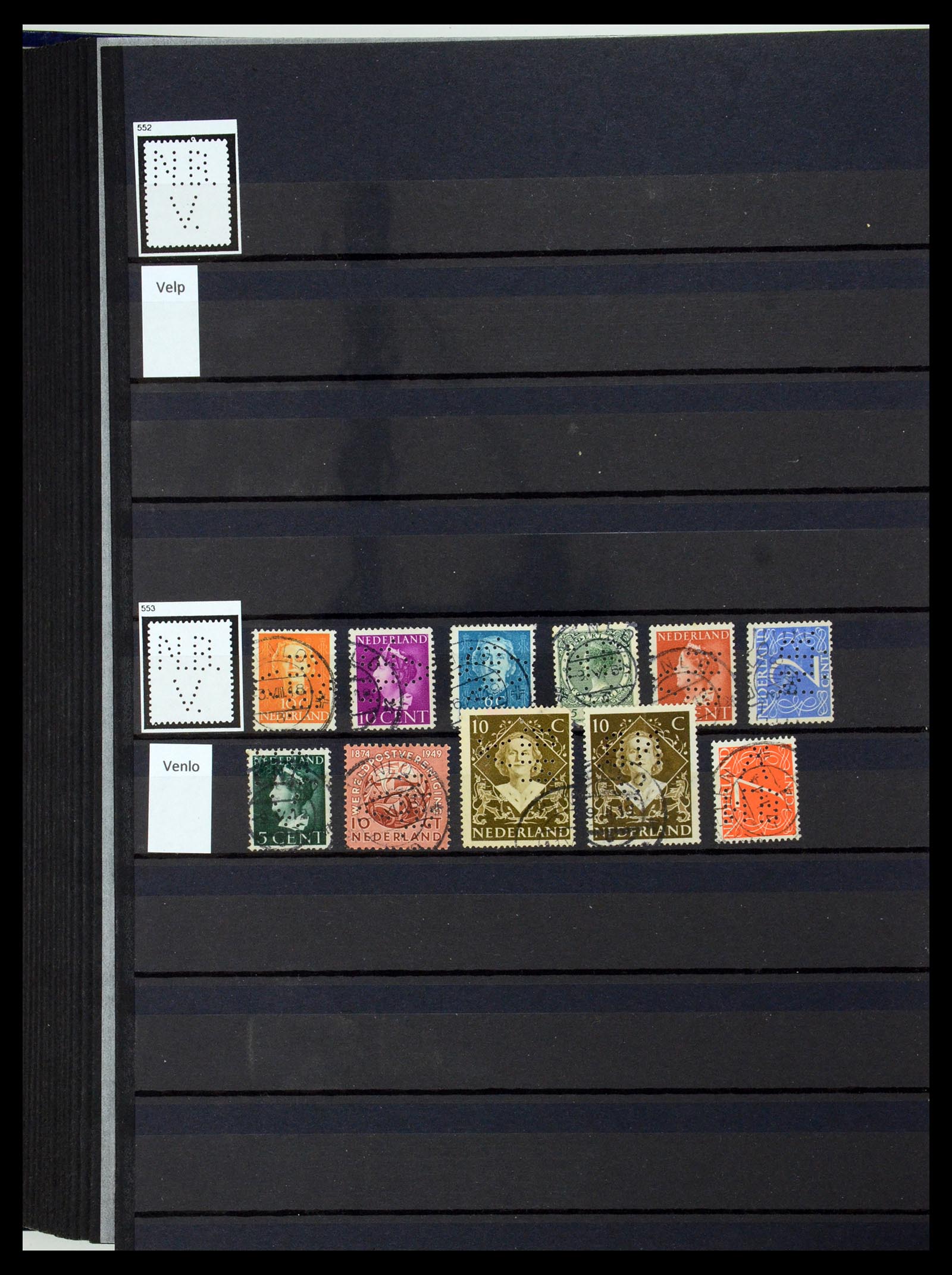 36400 222 - Postzegelverzameling 36400 Nederland perfins 1872-1980.