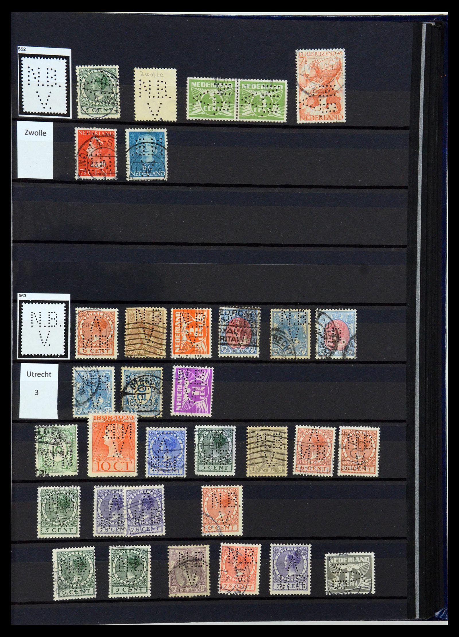 36400 227 - Postzegelverzameling 36400 Nederland perfins 1872-1980.