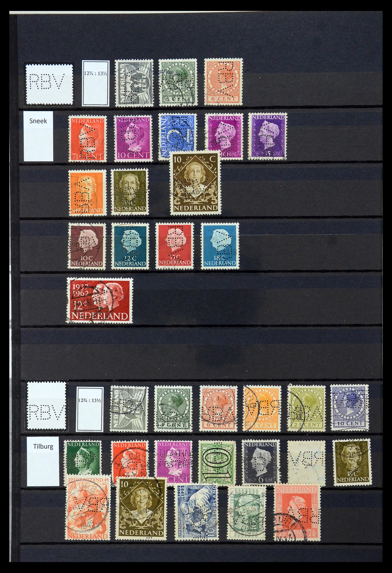 36400 230 - Postzegelverzameling 36400 Nederland perfins 1872-1980.
