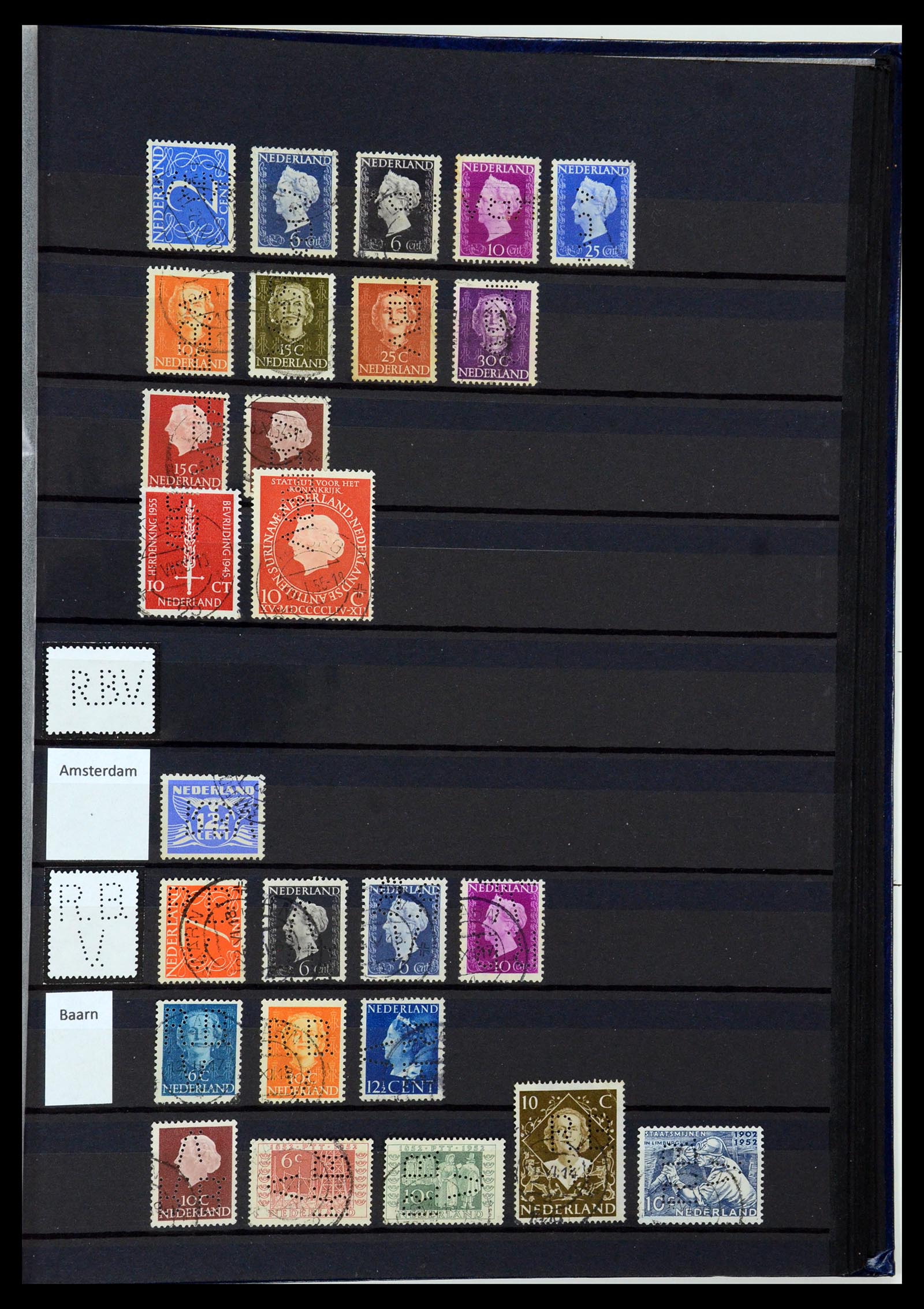 36400 231 - Postzegelverzameling 36400 Nederland perfins 1872-1980.