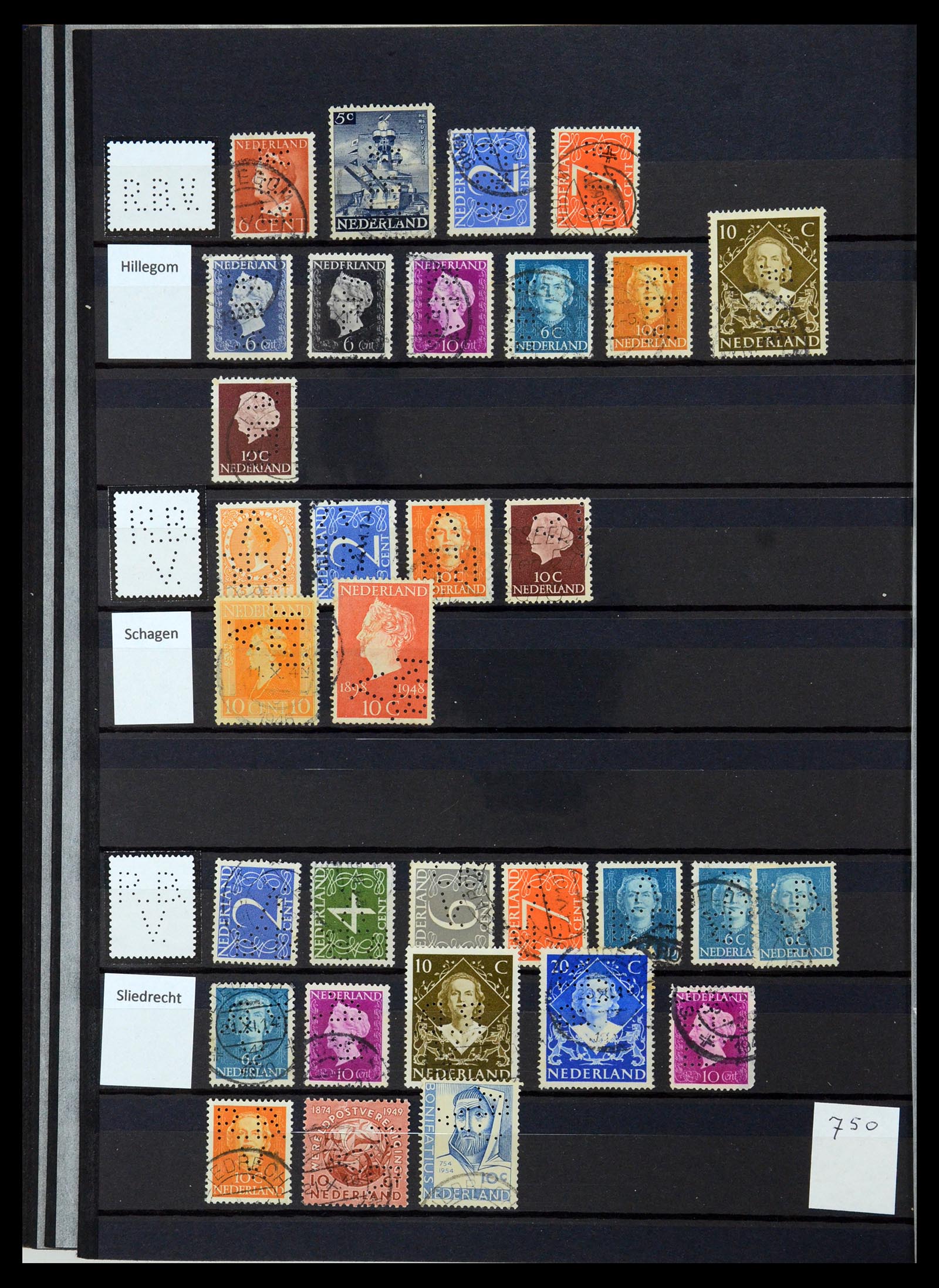 36400 232 - Postzegelverzameling 36400 Nederland perfins 1872-1980.