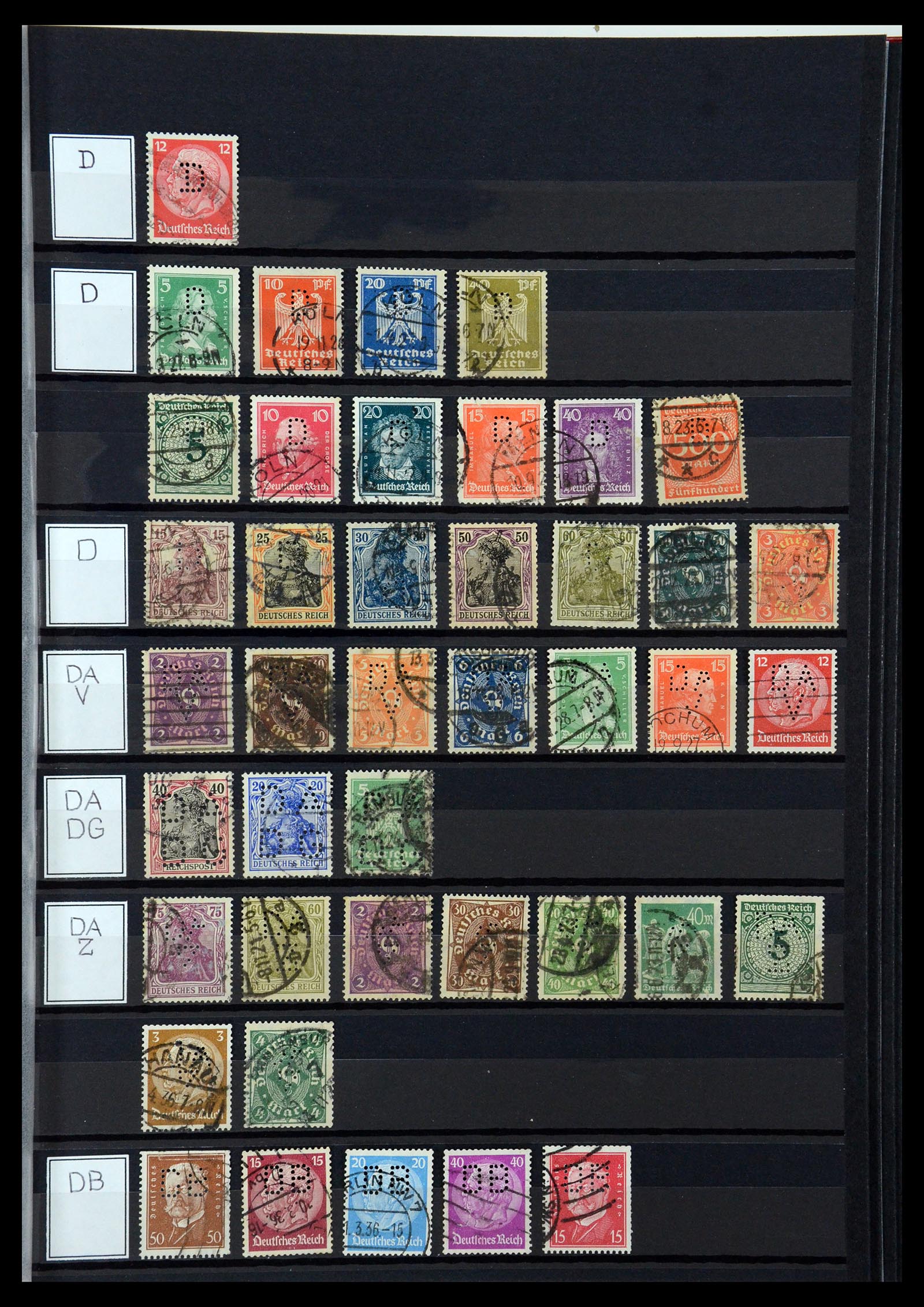 36405 089 - Postzegelverzameling 36405 Duitse Rijk perfins 1880-1945.