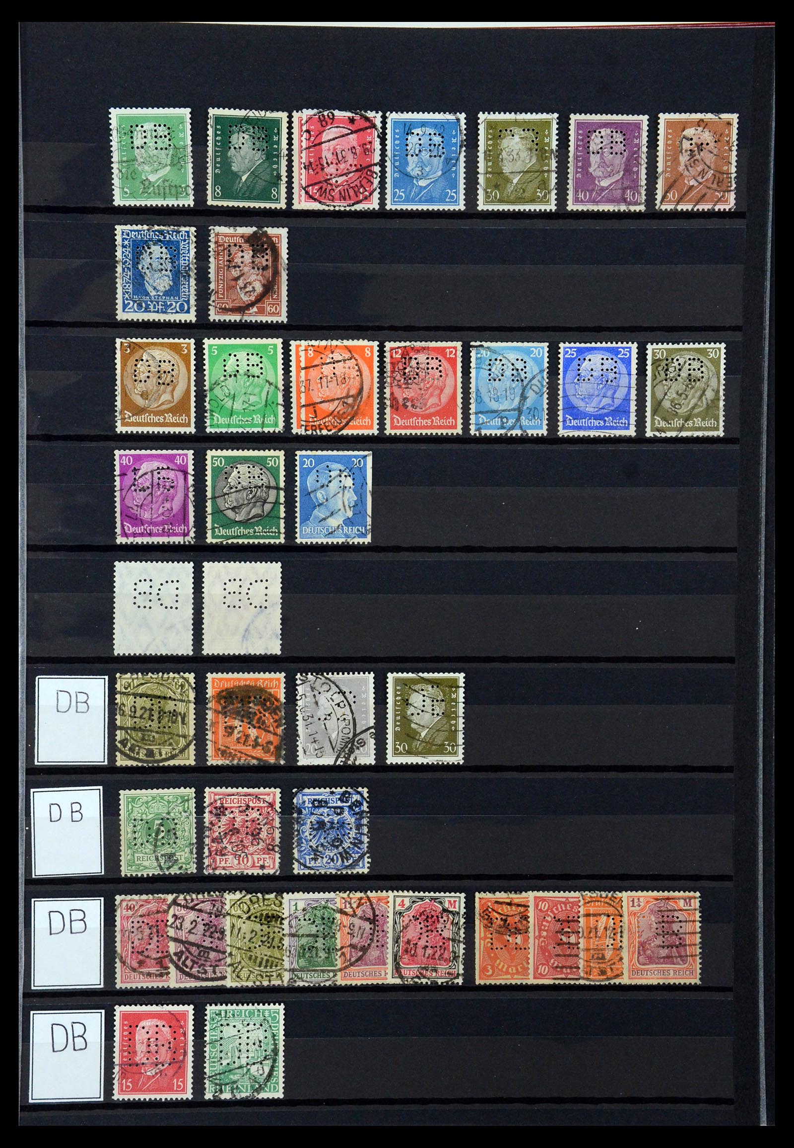 36405 091 - Postzegelverzameling 36405 Duitse Rijk perfins 1880-1945.