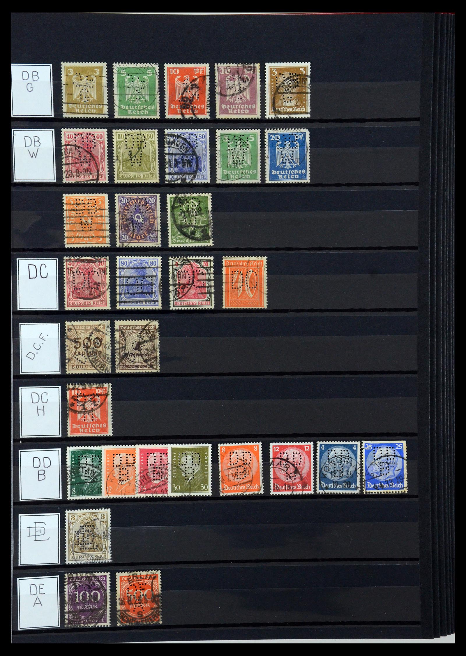 36405 093 - Postzegelverzameling 36405 Duitse Rijk perfins 1880-1945.