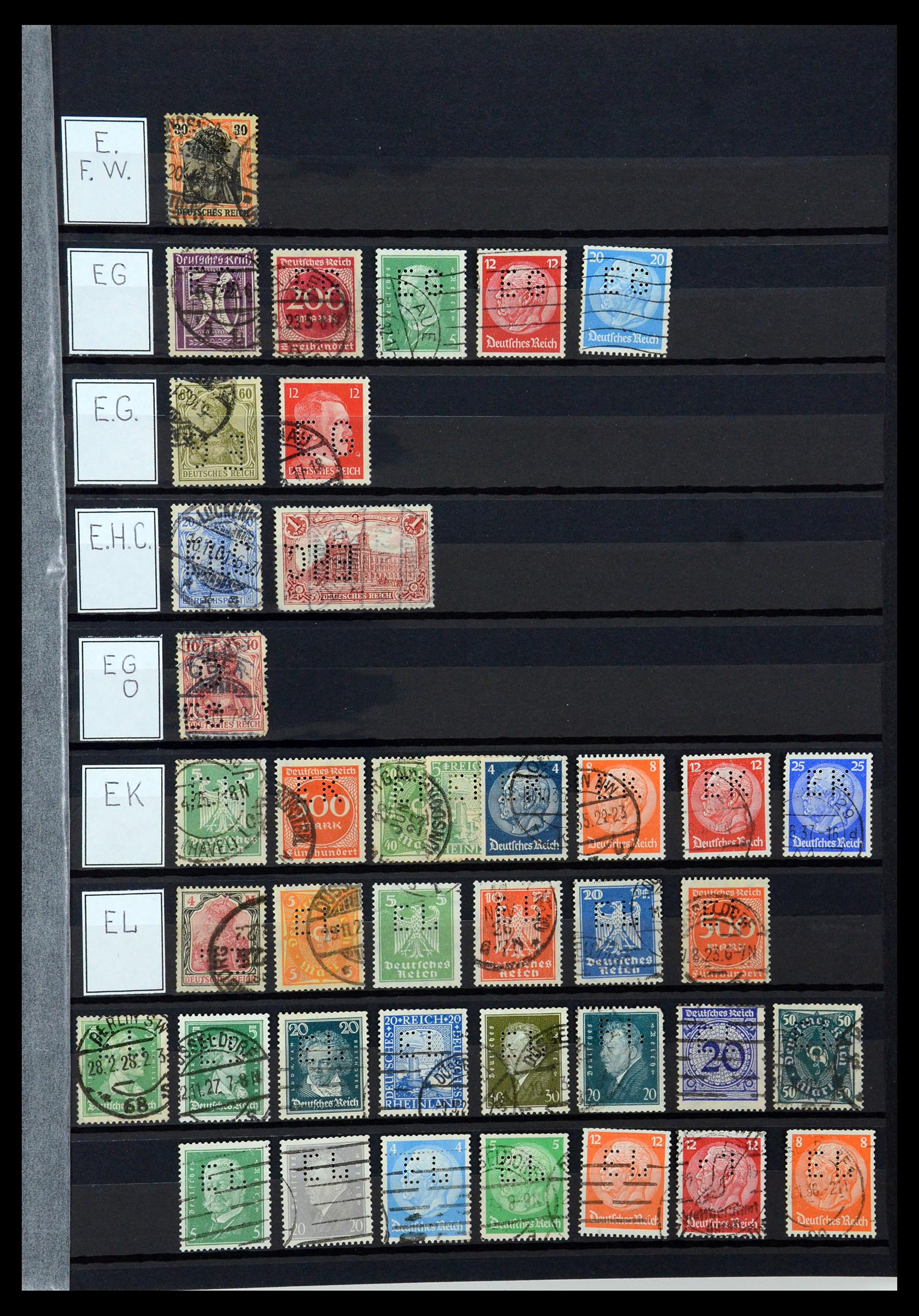 36405 114 - Postzegelverzameling 36405 Duitse Rijk perfins 1880-1945.