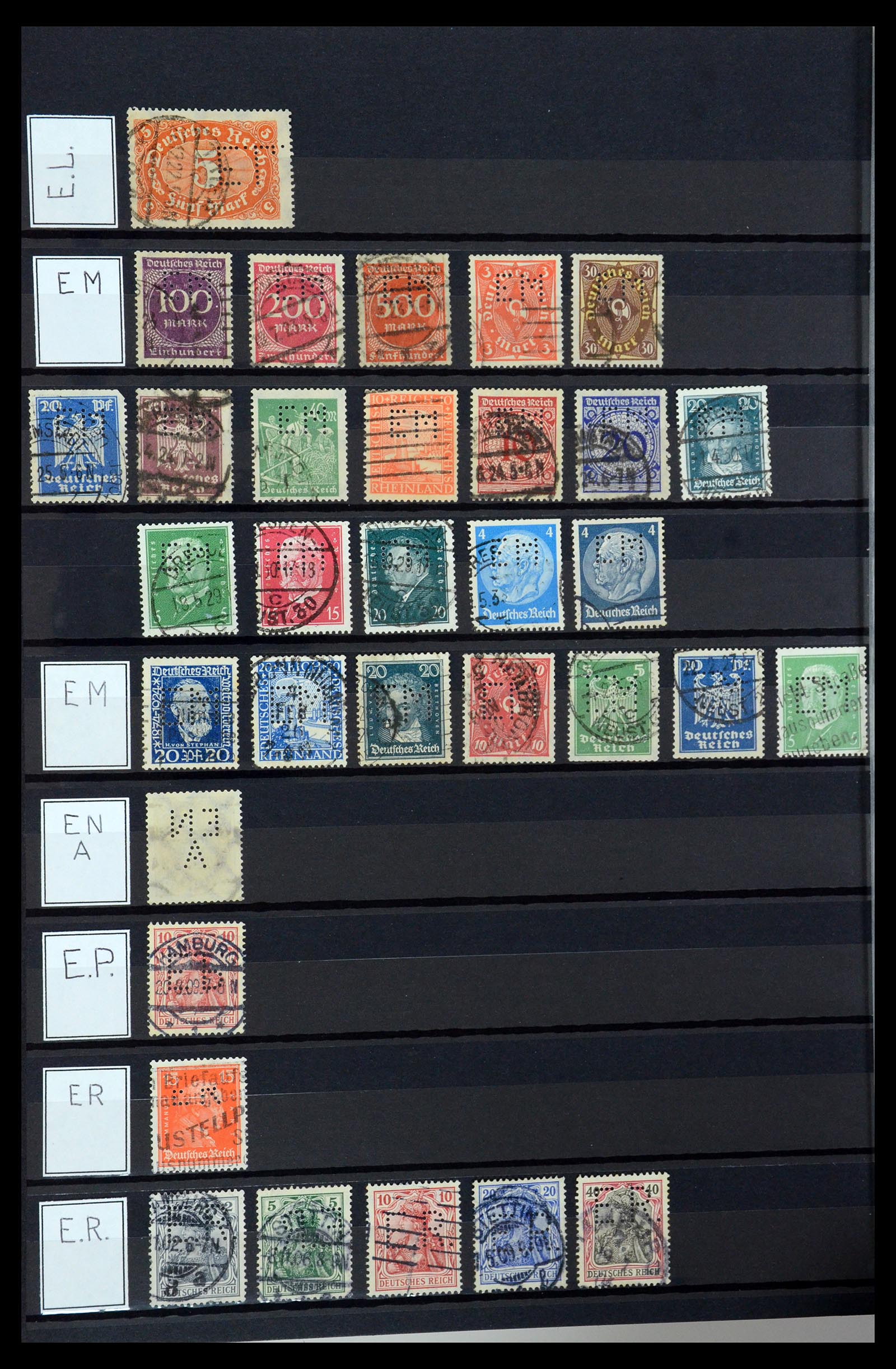 36405 116 - Postzegelverzameling 36405 Duitse Rijk perfins 1880-1945.