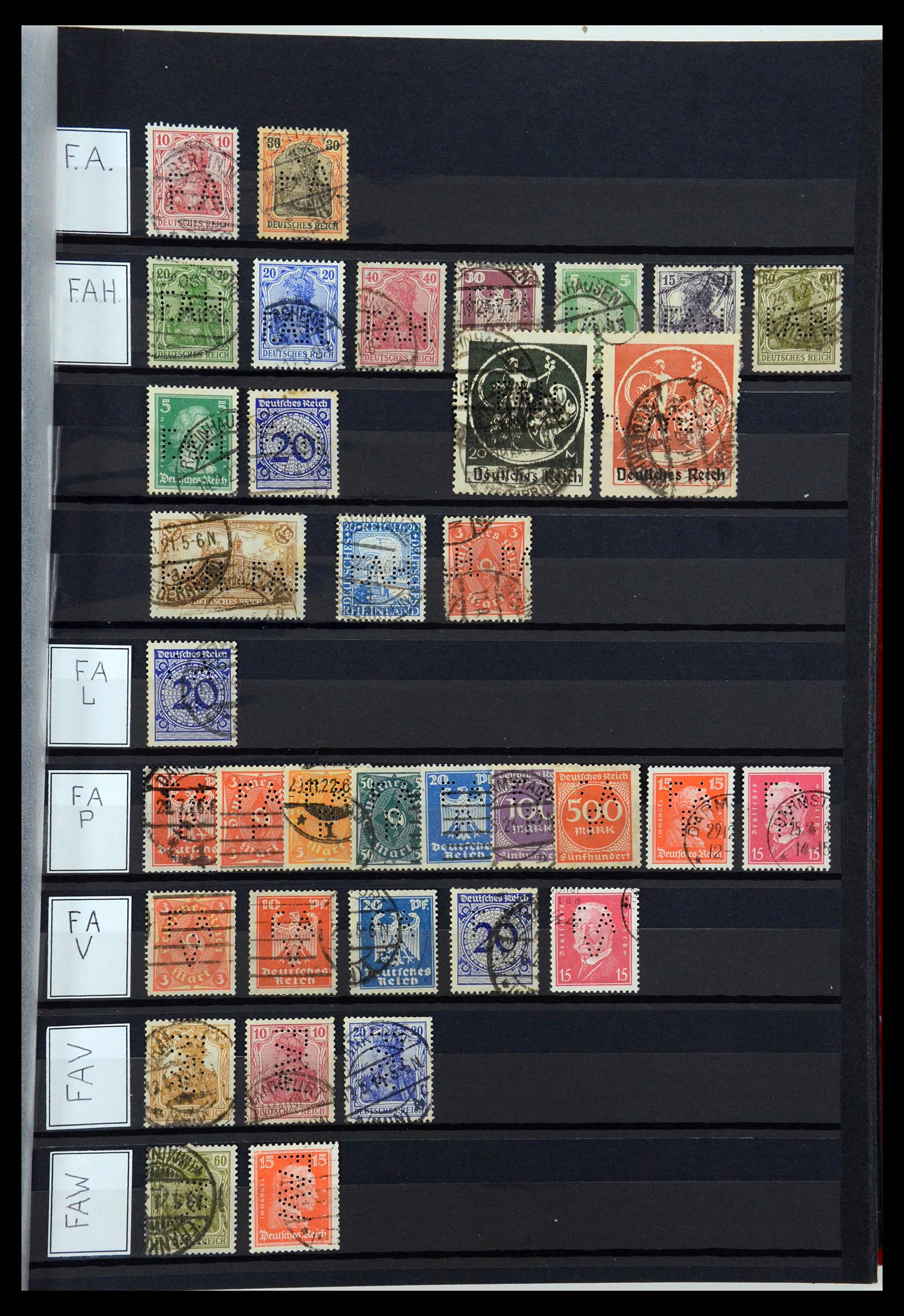 36405 123 - Postzegelverzameling 36405 Duitse Rijk perfins 1880-1945.