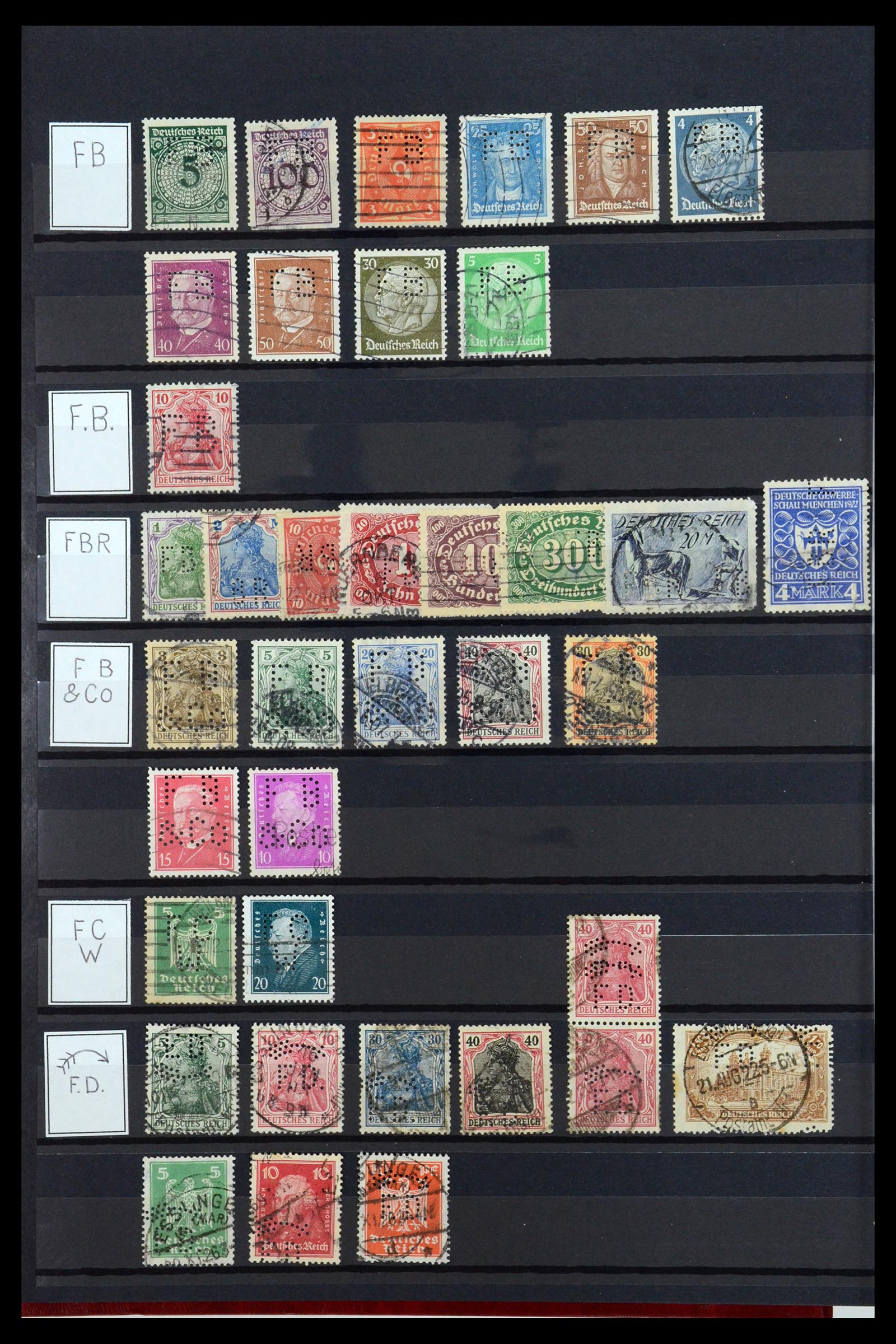 36405 124 - Postzegelverzameling 36405 Duitse Rijk perfins 1880-1945.