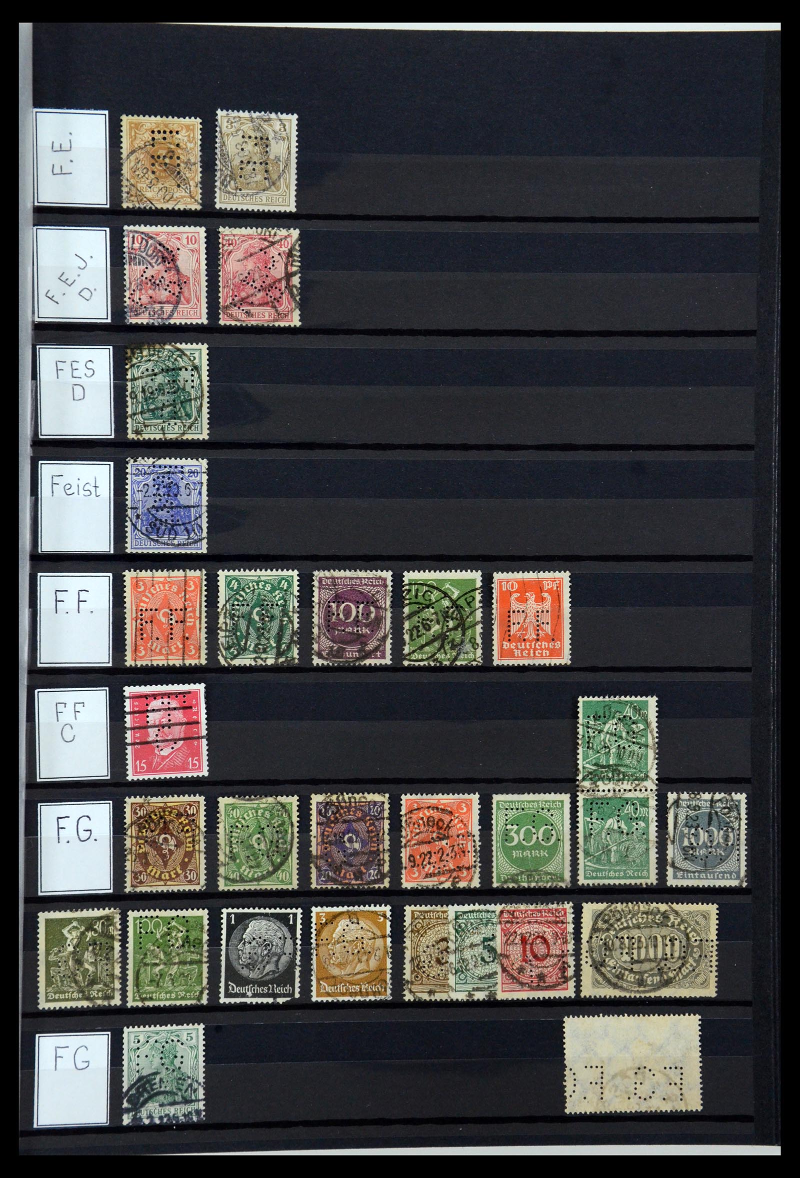 36405 125 - Postzegelverzameling 36405 Duitse Rijk perfins 1880-1945.