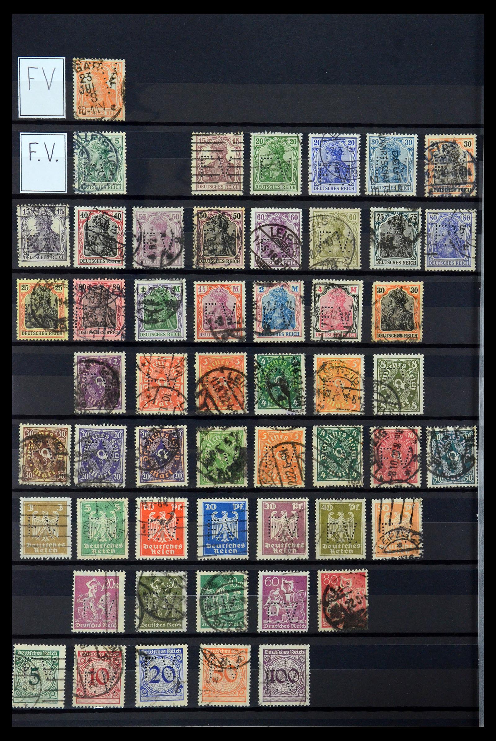 36405 134 - Postzegelverzameling 36405 Duitse Rijk perfins 1880-1945.