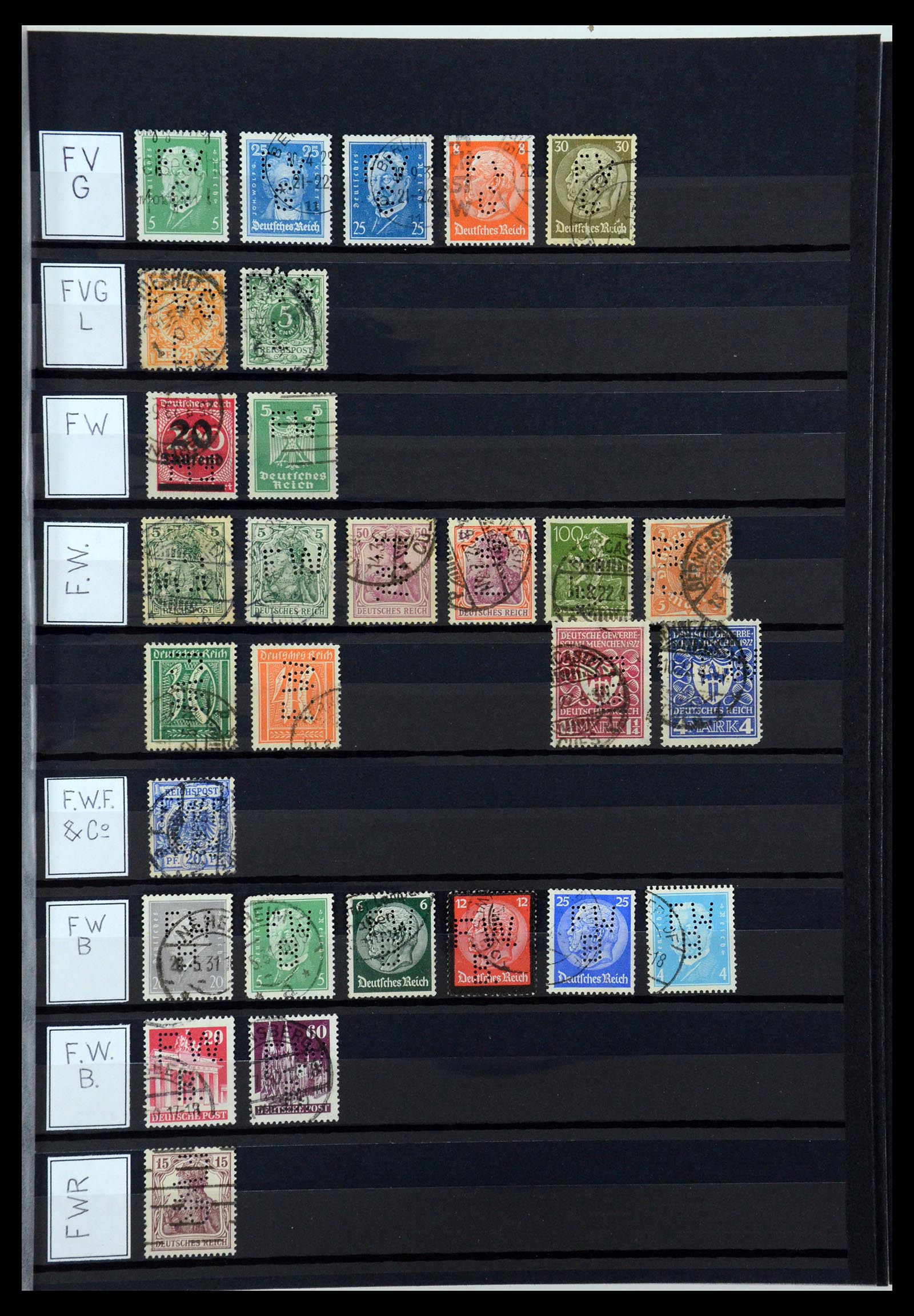 36405 137 - Postzegelverzameling 36405 Duitse Rijk perfins 1880-1945.