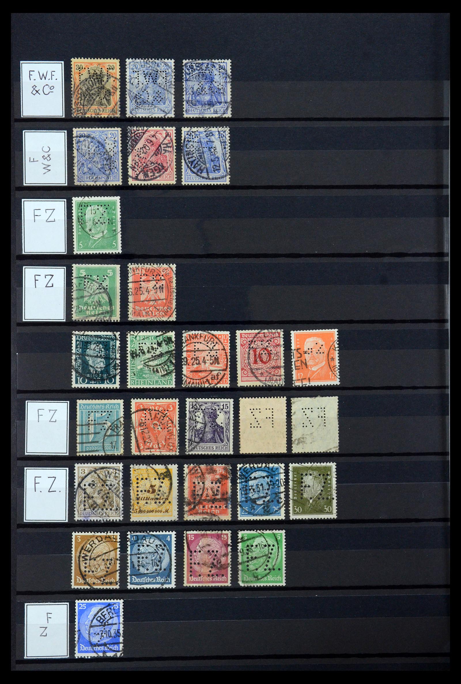 36405 138 - Postzegelverzameling 36405 Duitse Rijk perfins 1880-1945.