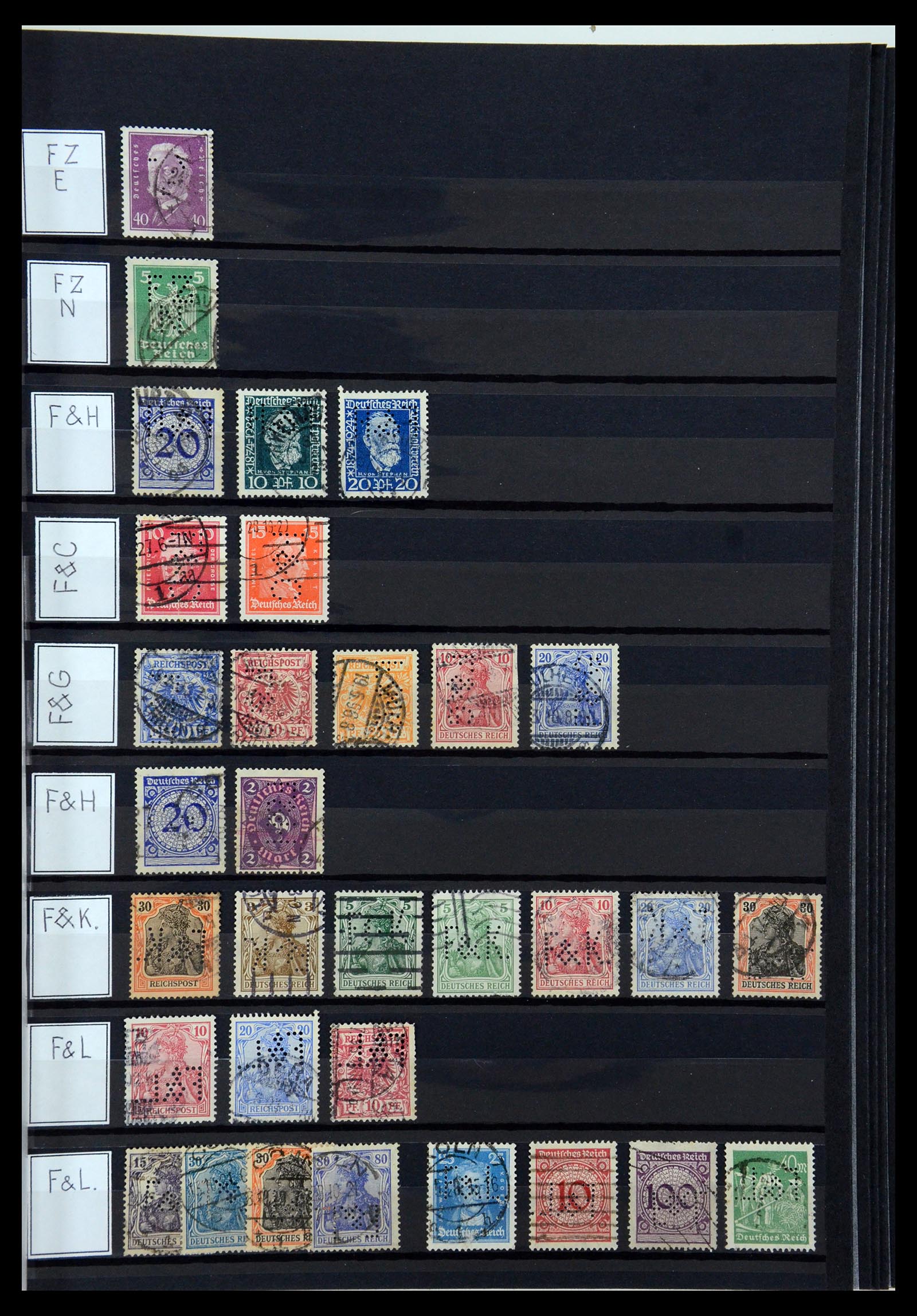 36405 139 - Postzegelverzameling 36405 Duitse Rijk perfins 1880-1945.