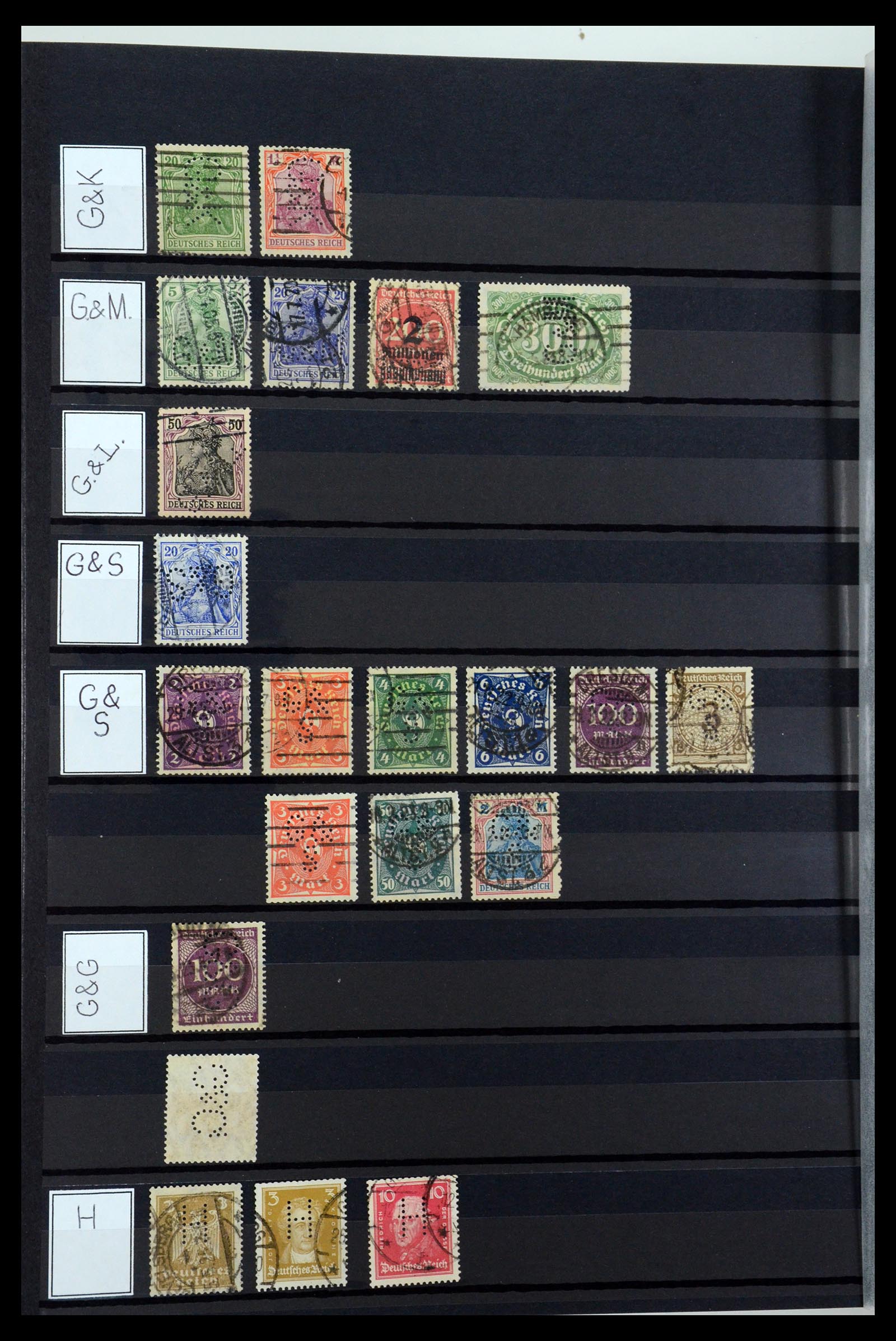 36405 166 - Postzegelverzameling 36405 Duitse Rijk perfins 1880-1945.