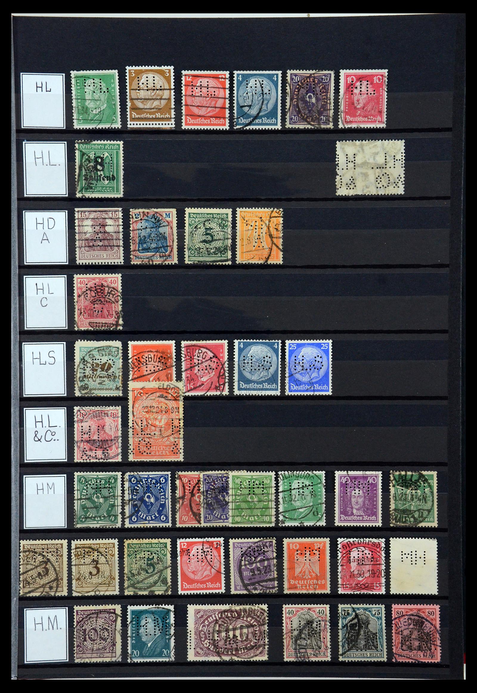 36405 173 - Postzegelverzameling 36405 Duitse Rijk perfins 1880-1945.