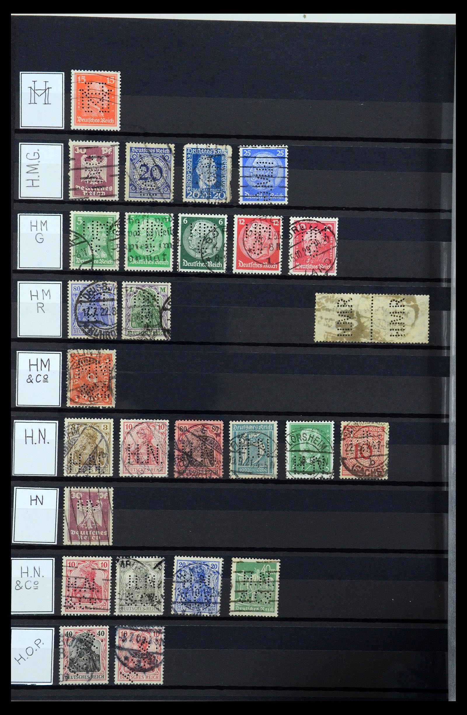 36405 174 - Postzegelverzameling 36405 Duitse Rijk perfins 1880-1945.