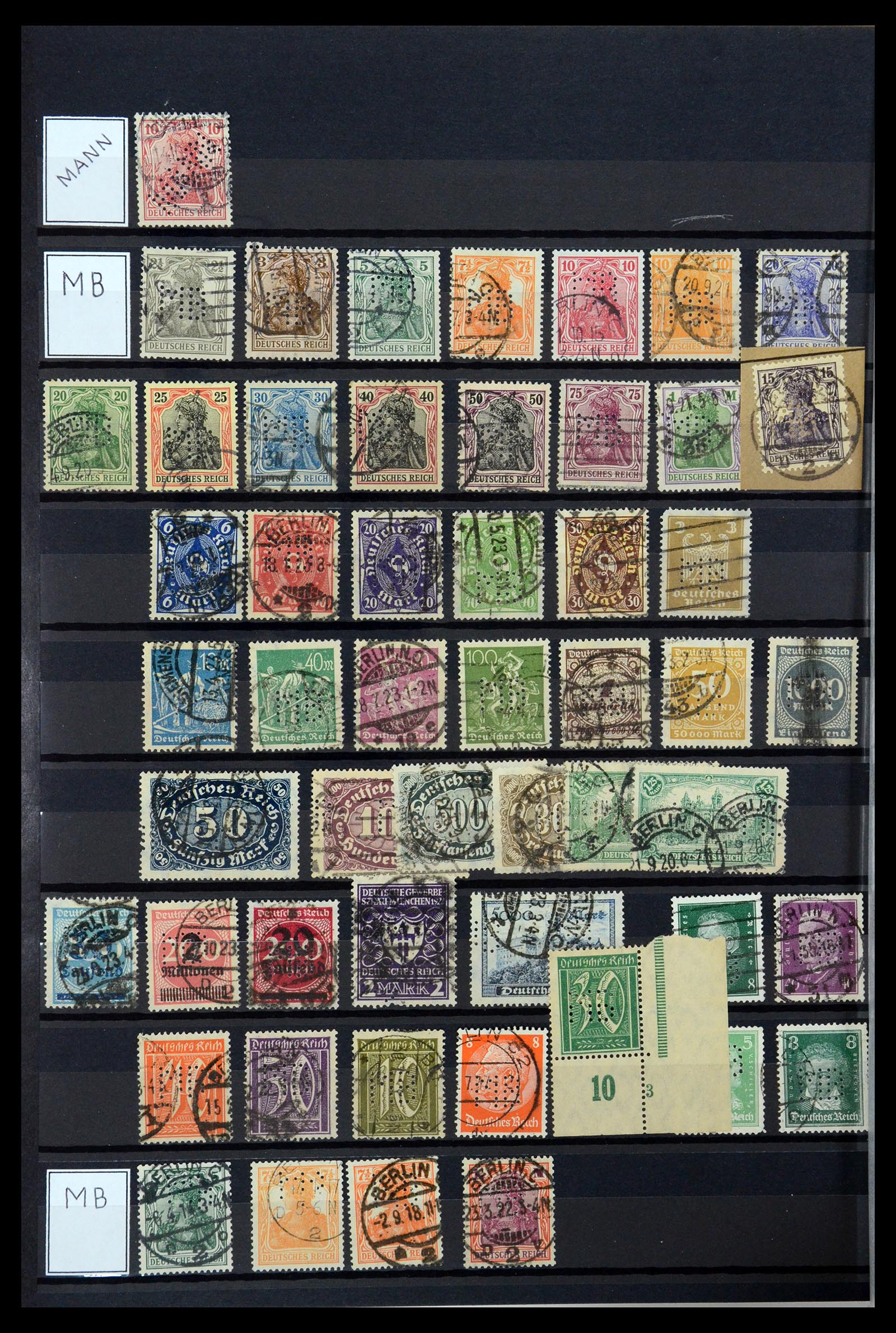 36405 221 - Postzegelverzameling 36405 Duitse Rijk perfins 1880-1945.
