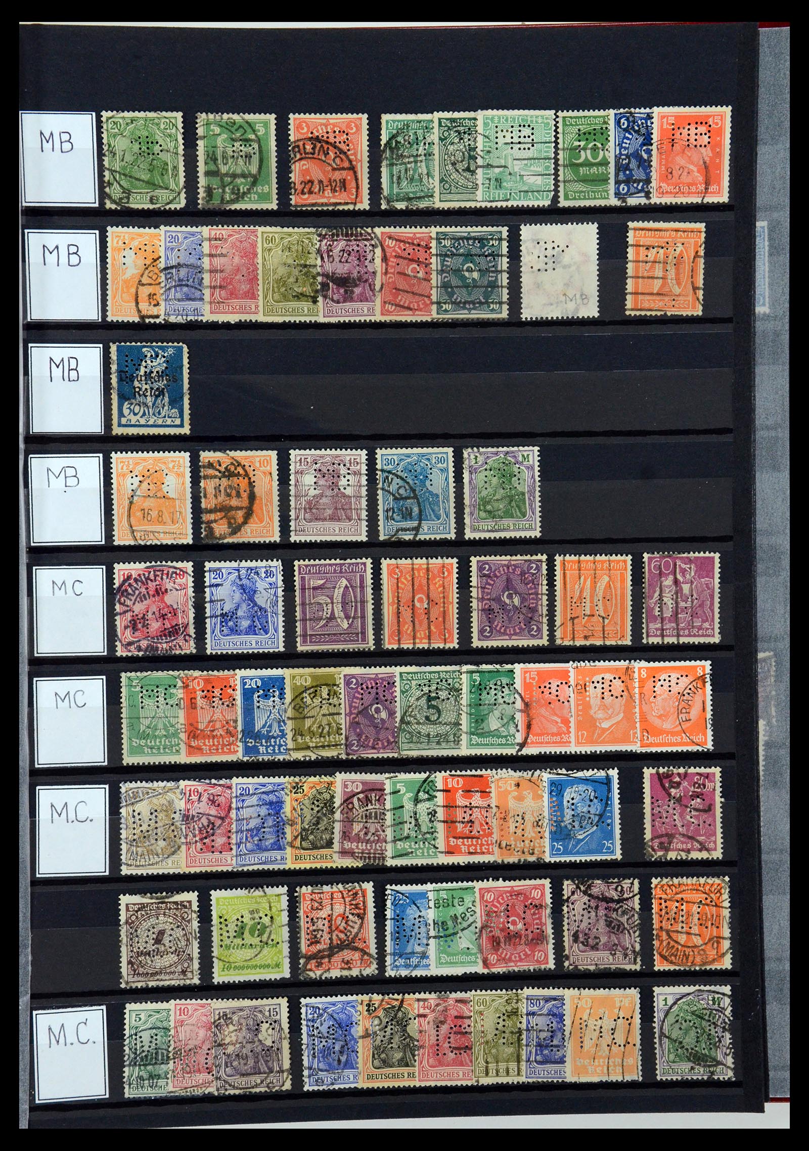 36405 222 - Postzegelverzameling 36405 Duitse Rijk perfins 1880-1945.