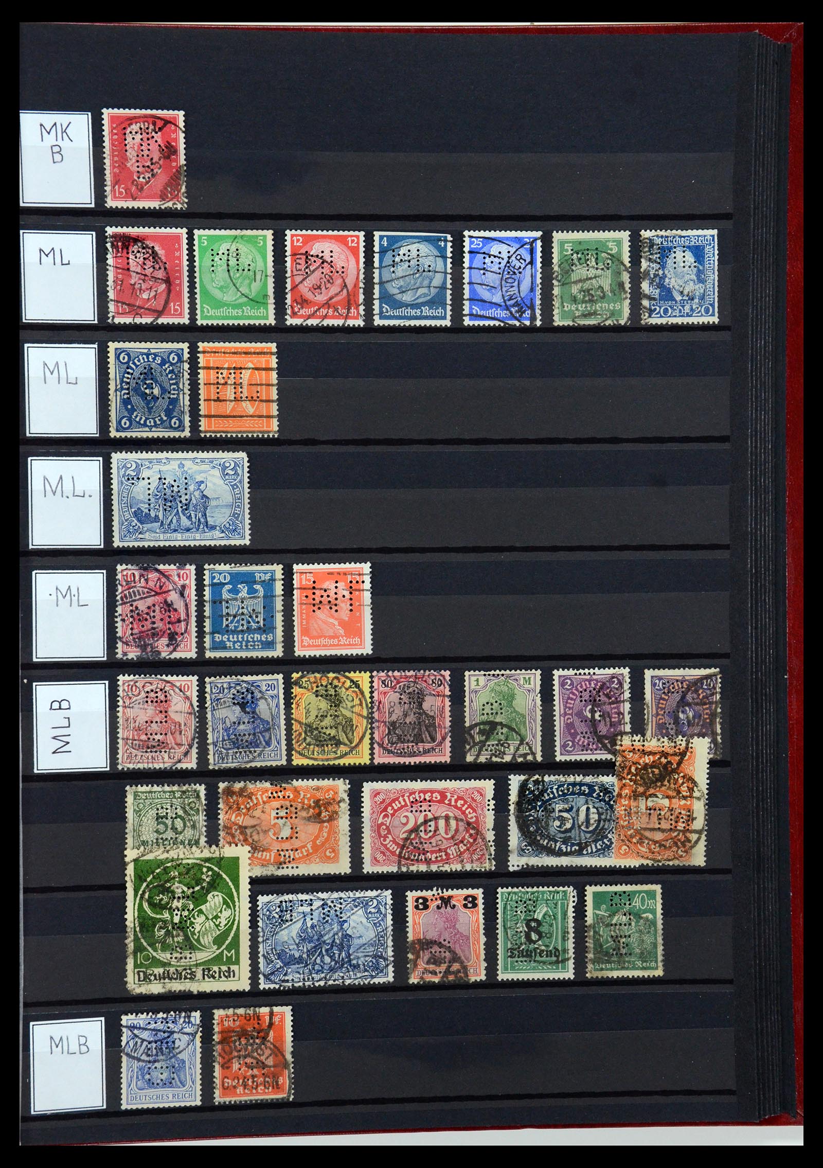 36405 226 - Postzegelverzameling 36405 Duitse Rijk perfins 1880-1945.