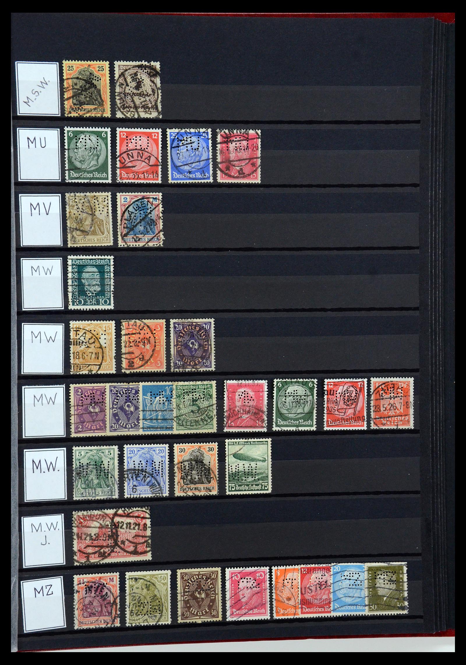 36405 230 - Postzegelverzameling 36405 Duitse Rijk perfins 1880-1945.