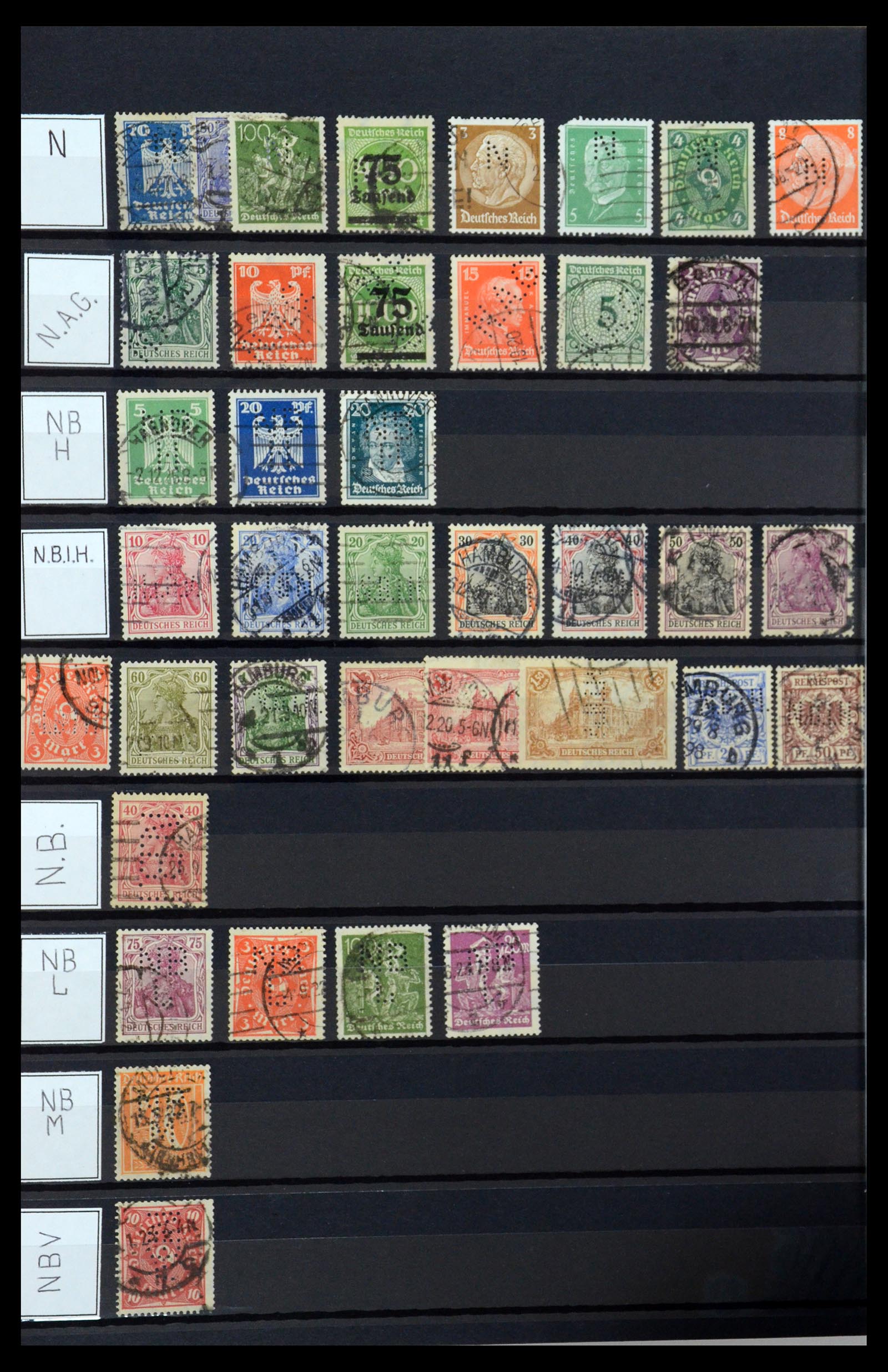 36405 234 - Postzegelverzameling 36405 Duitse Rijk perfins 1880-1945.