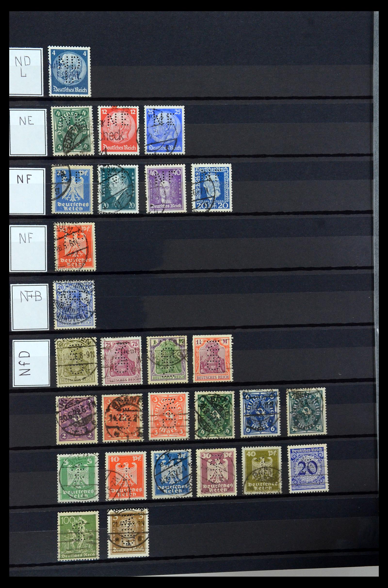 36405 235 - Postzegelverzameling 36405 Duitse Rijk perfins 1880-1945.