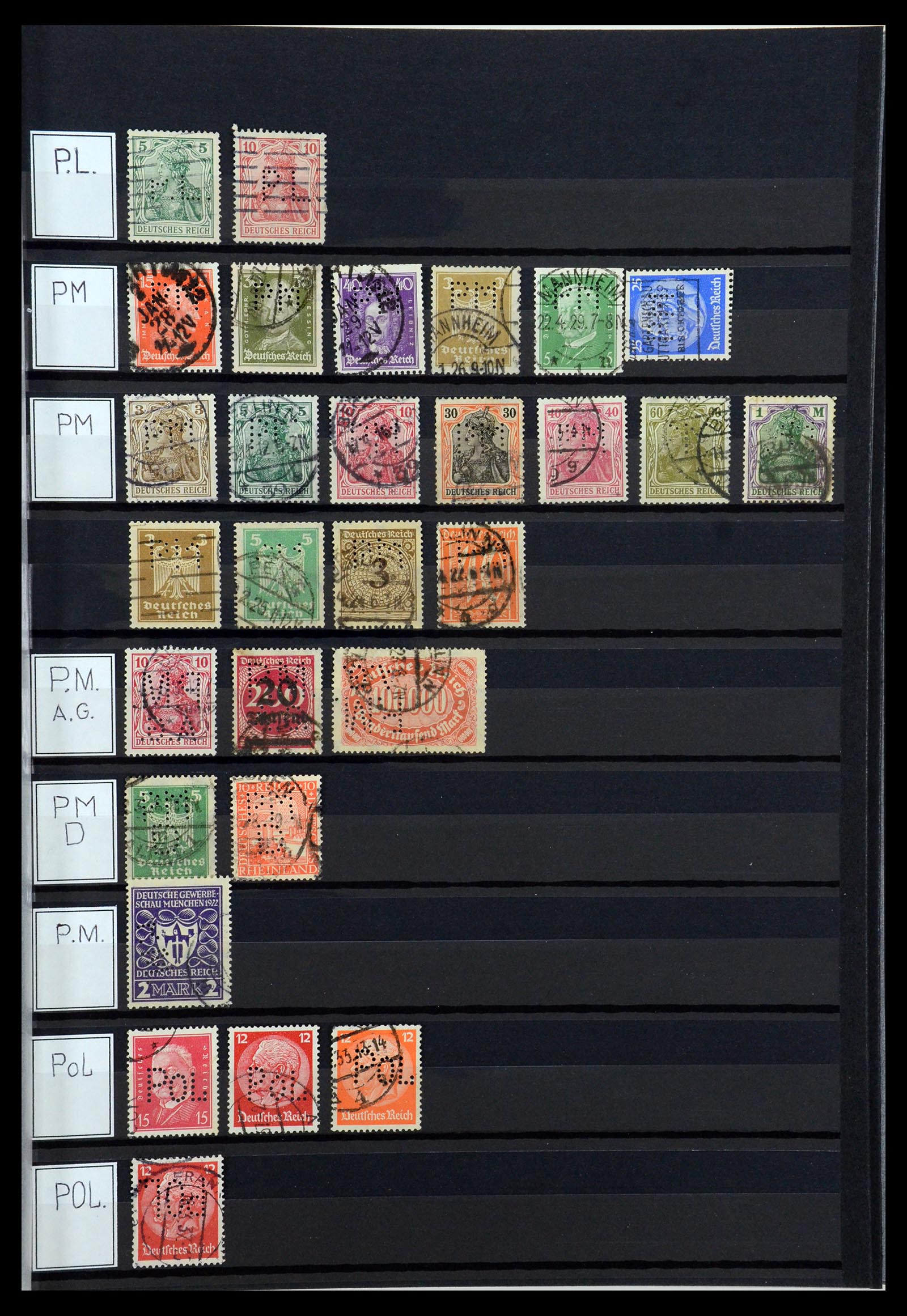 36405 252 - Postzegelverzameling 36405 Duitse Rijk perfins 1880-1945.