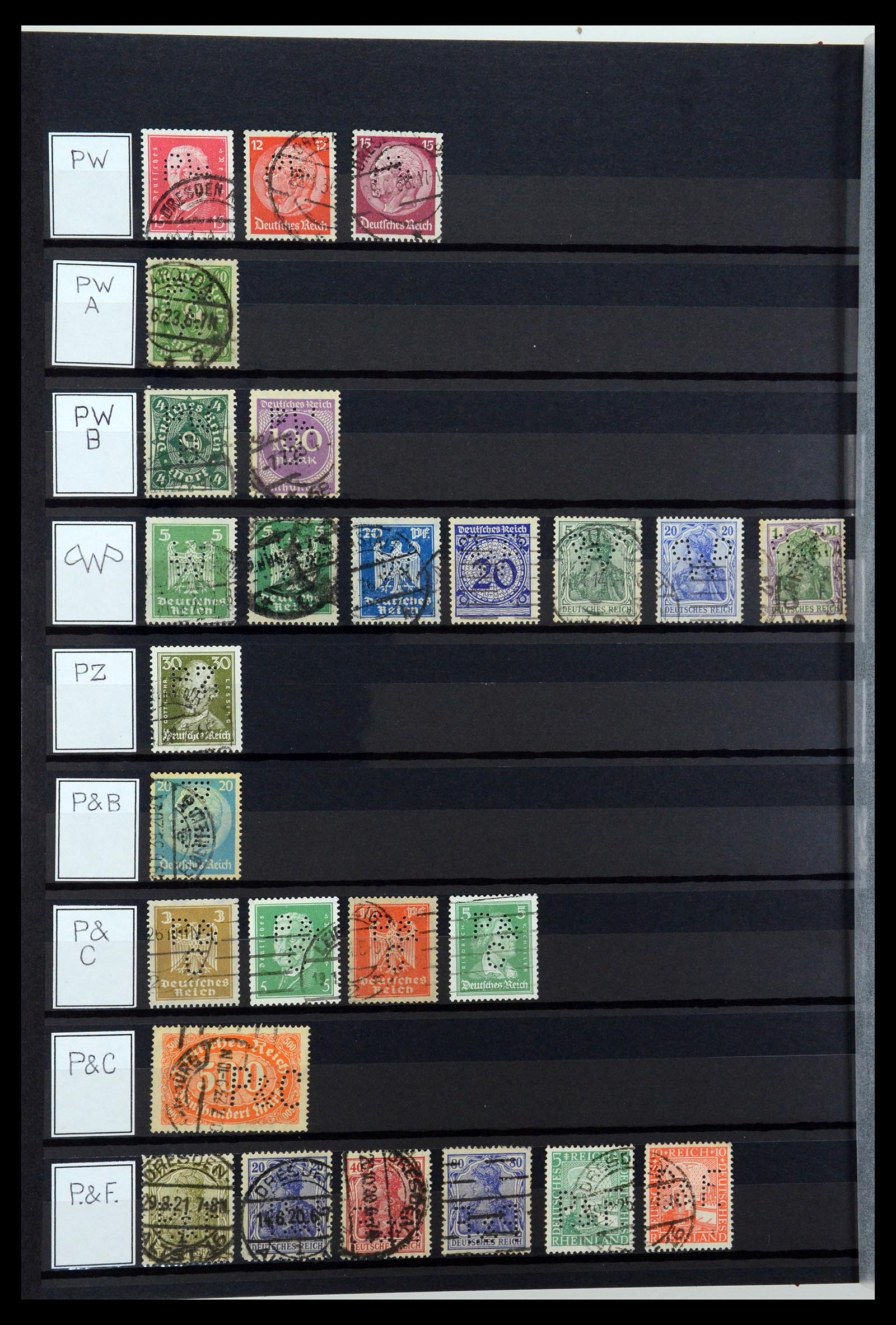 36405 257 - Postzegelverzameling 36405 Duitse Rijk perfins 1880-1945.