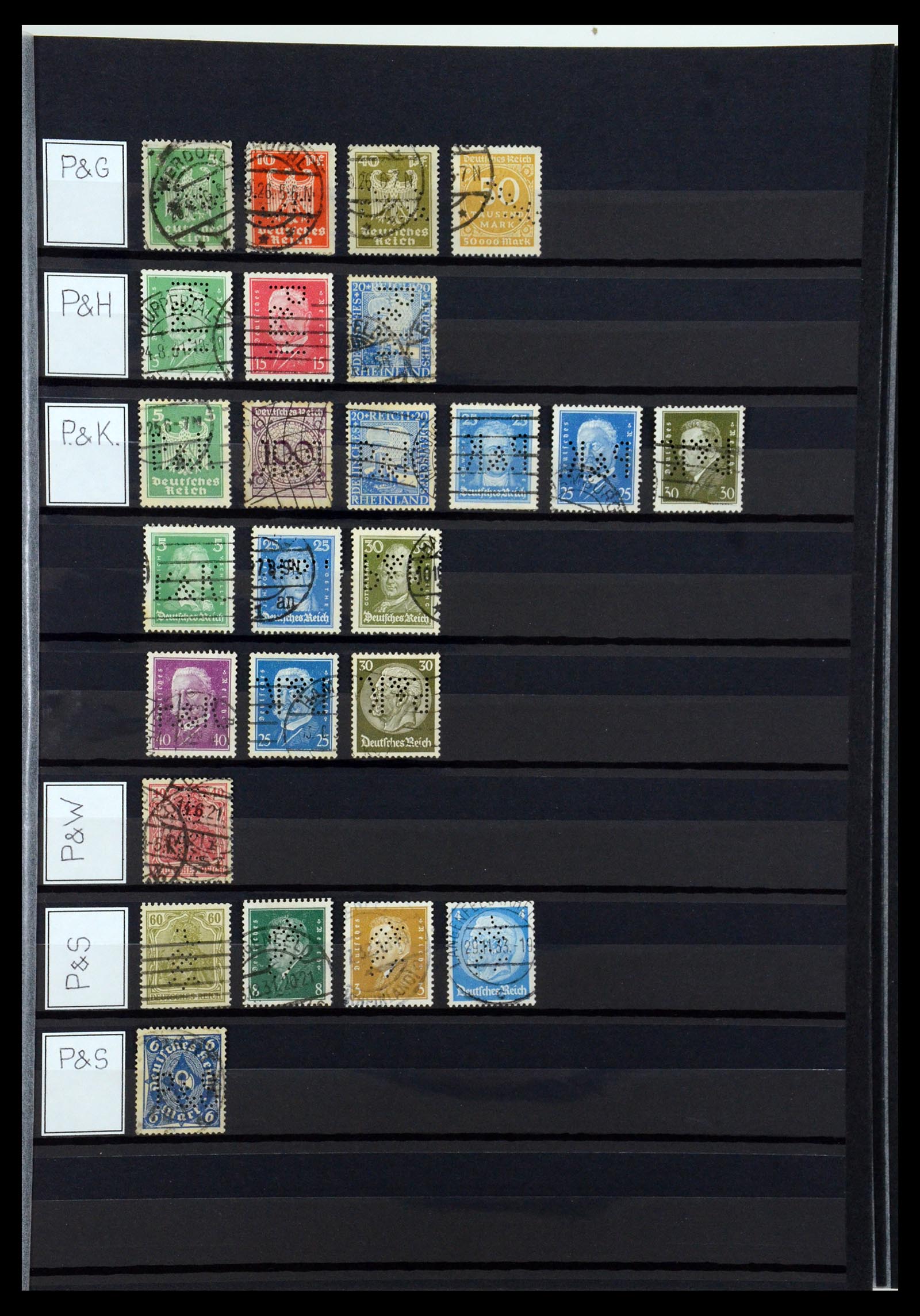 36405 258 - Postzegelverzameling 36405 Duitse Rijk perfins 1880-1945.